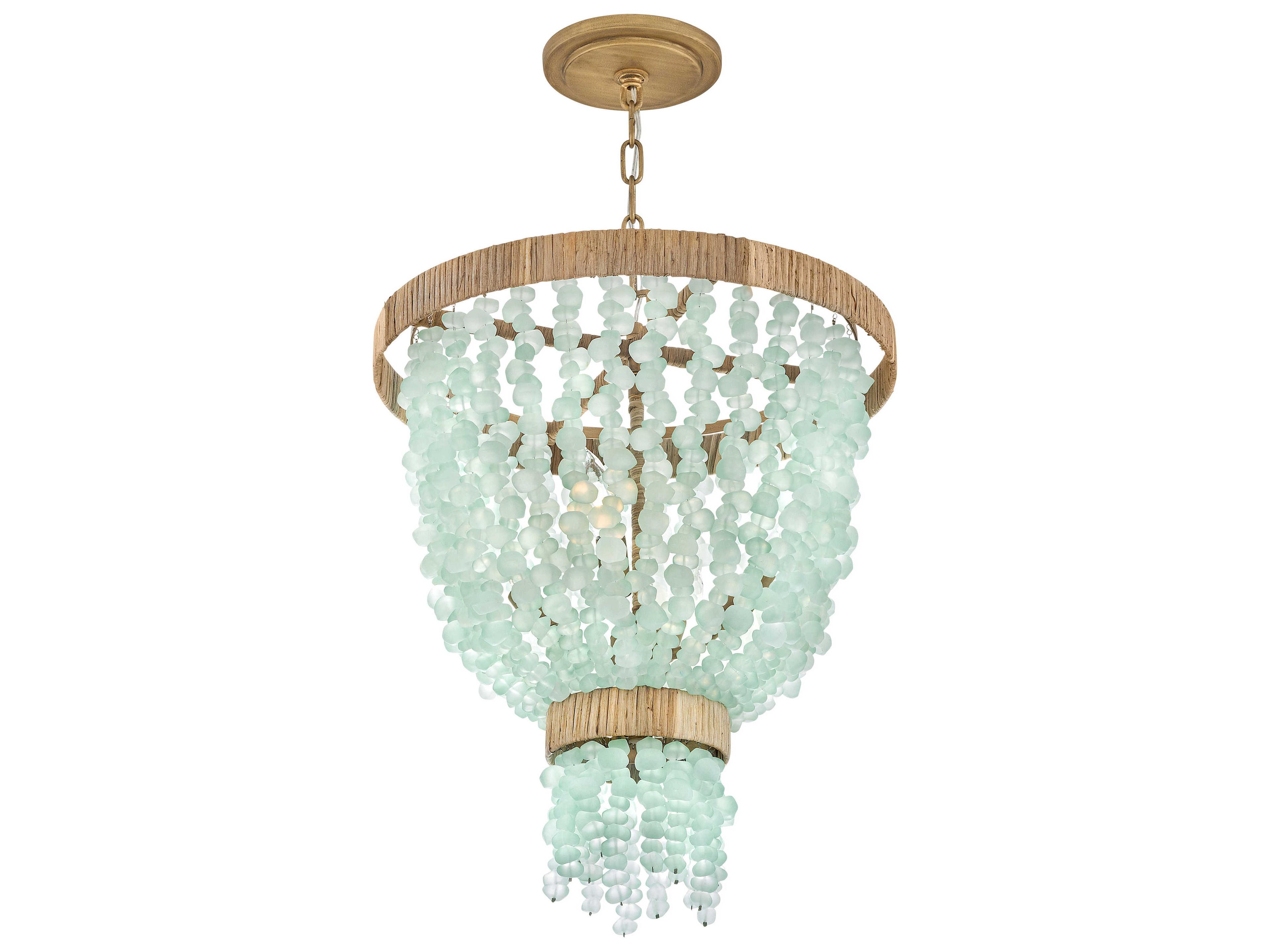 Fredrick Ramond Dune 4-Light Burnished Gold Glass LED Pendant