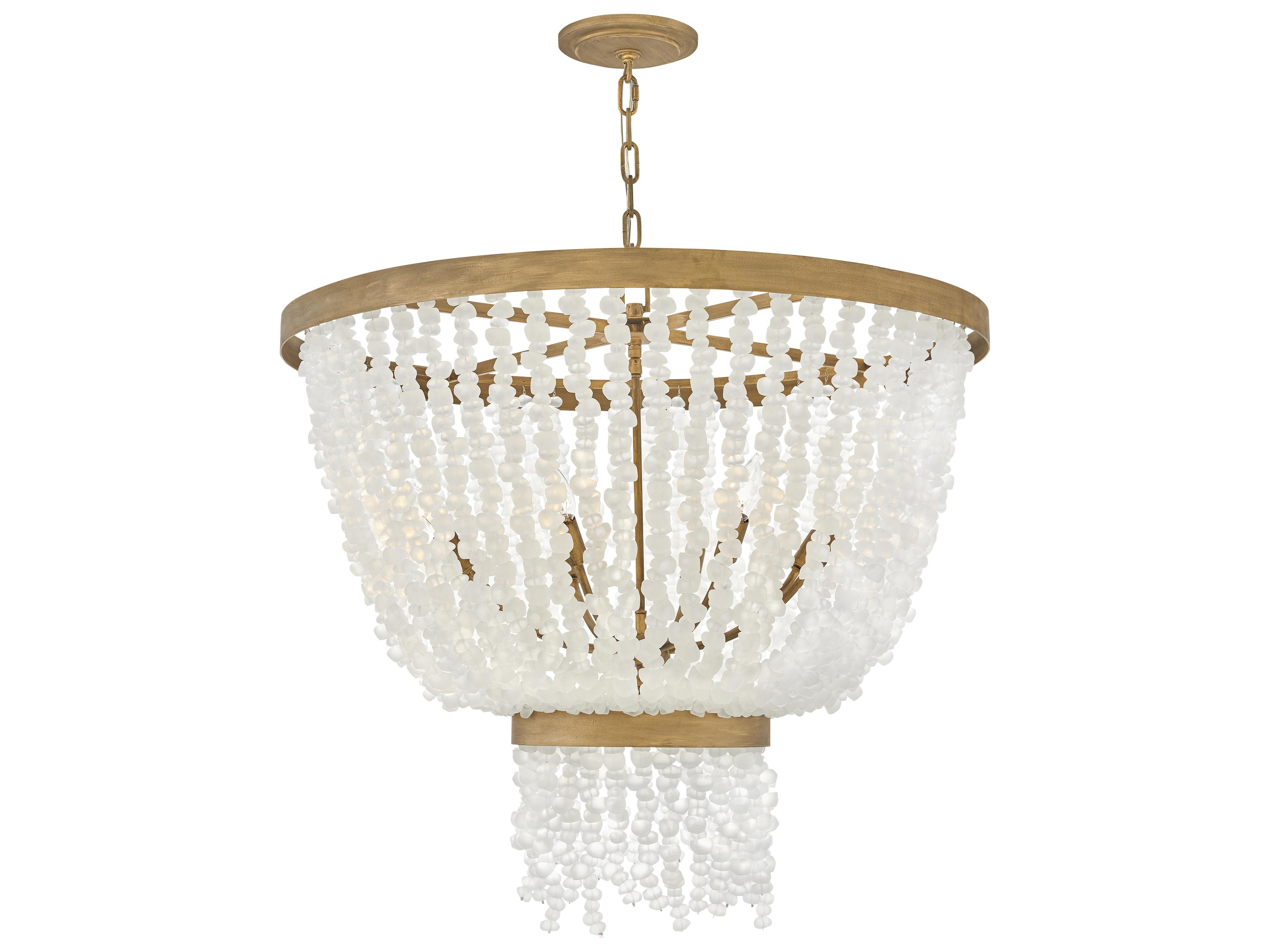 Dune 8-Light Burnished Gold Glass LED Pendant