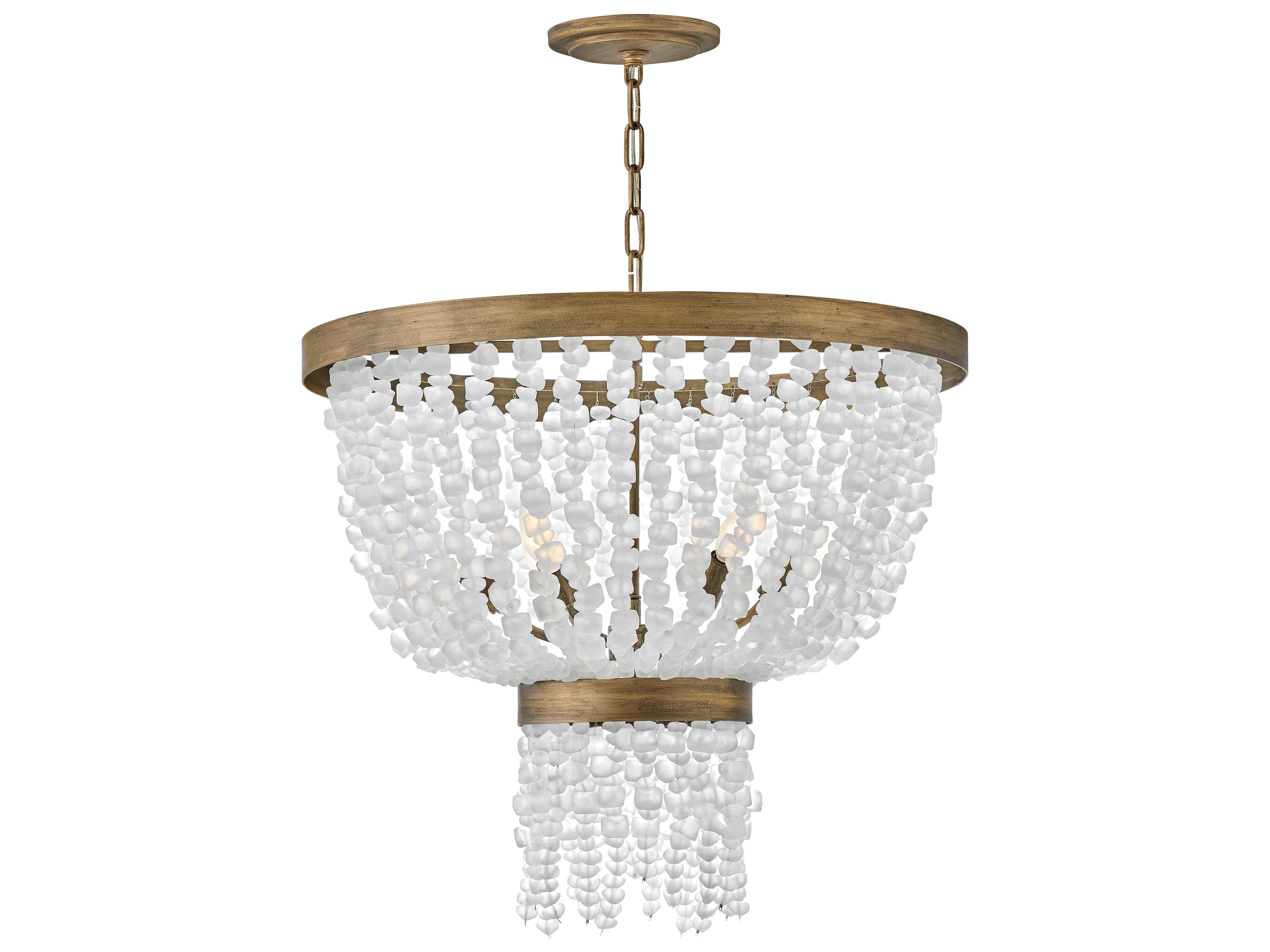 Dune 6-Light Burnished Gold Glass Candelabra Chandelier