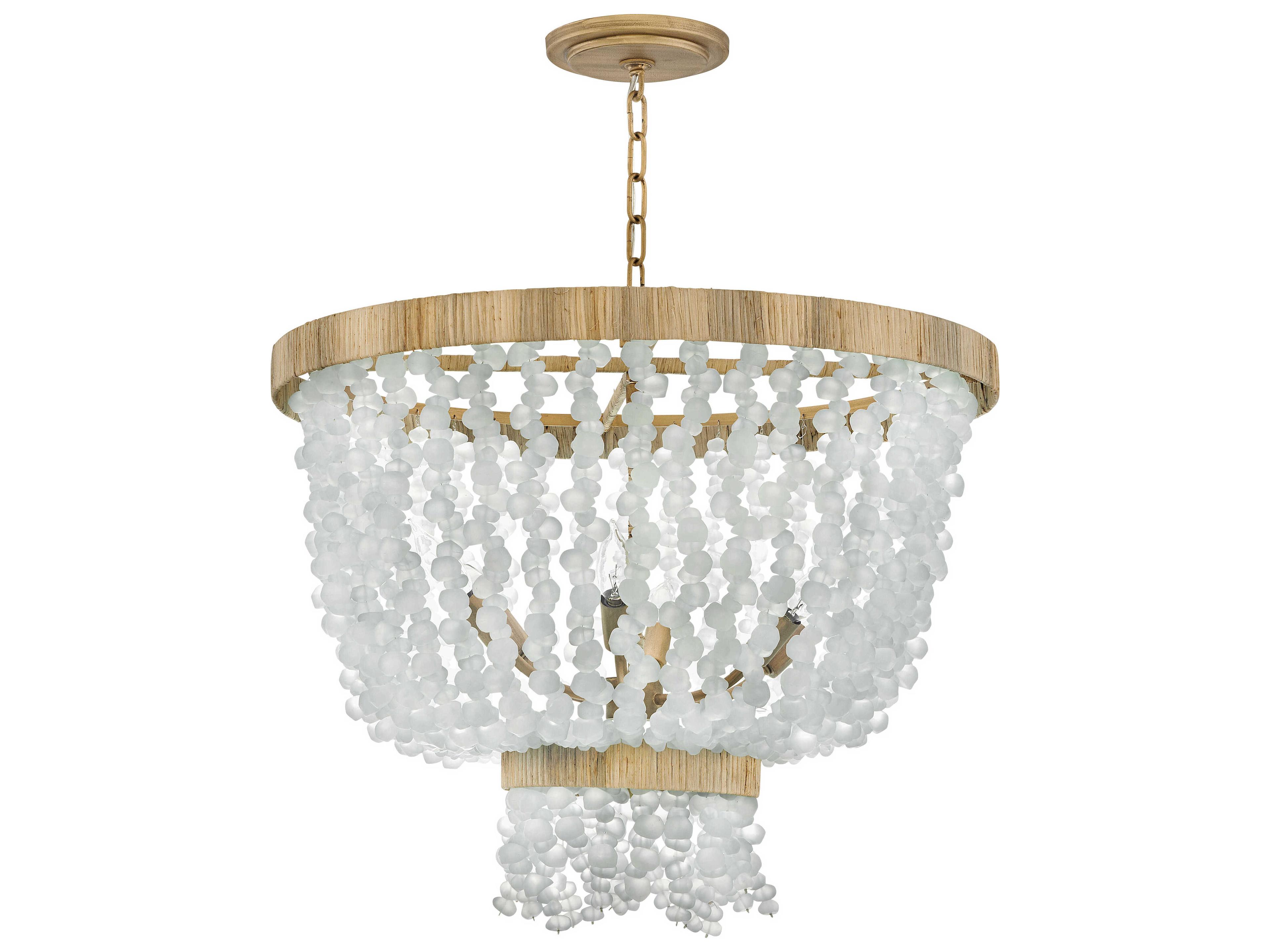 Fredrick Ramond Dune 6-Light Burnished Gold Glass Candelabra Chandelier