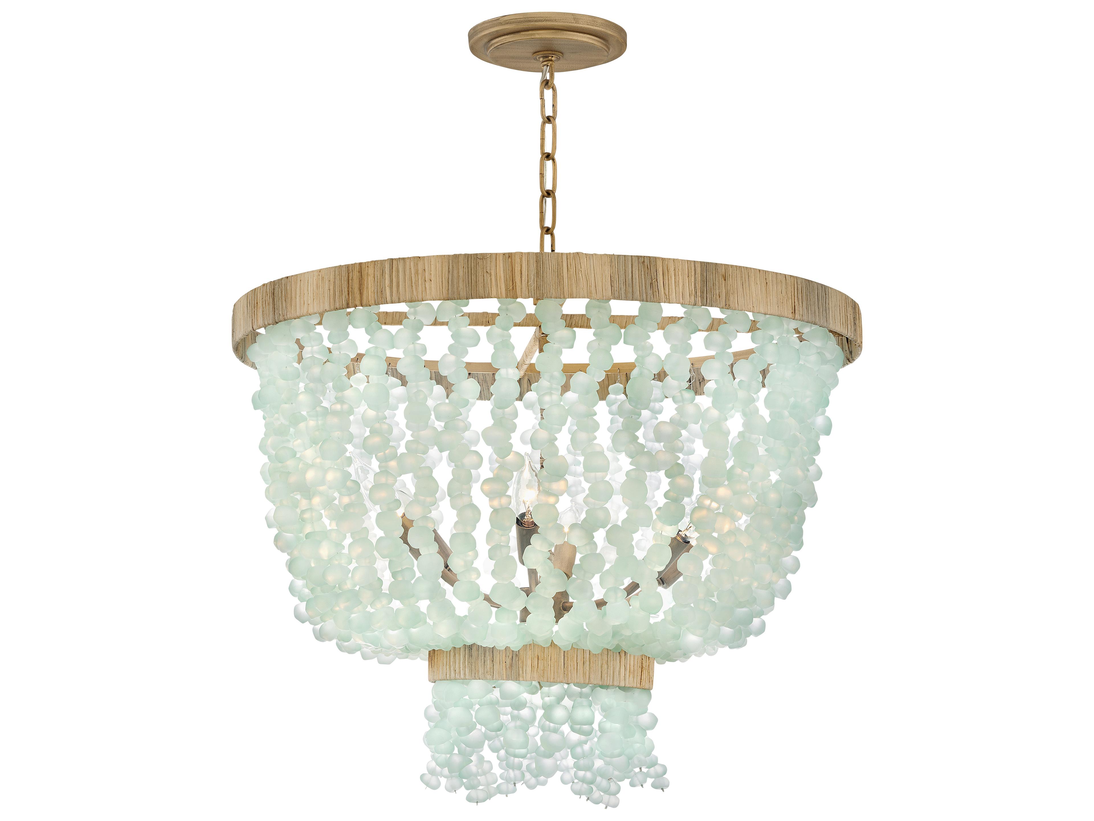 Dune 6-Light Burnished Gold Glass LED Pendant