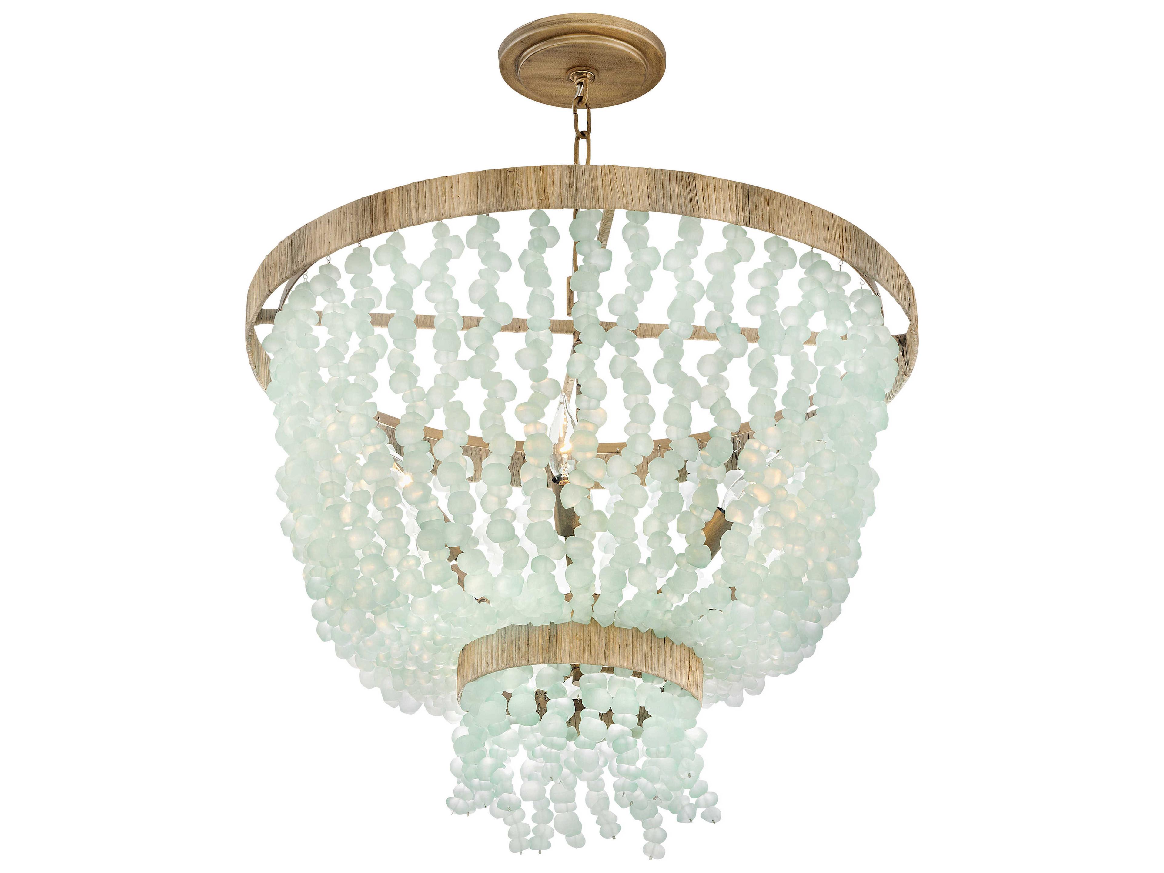 Fredrick Ramond Dune 6-Light Burnished Gold Glass LED Pendant