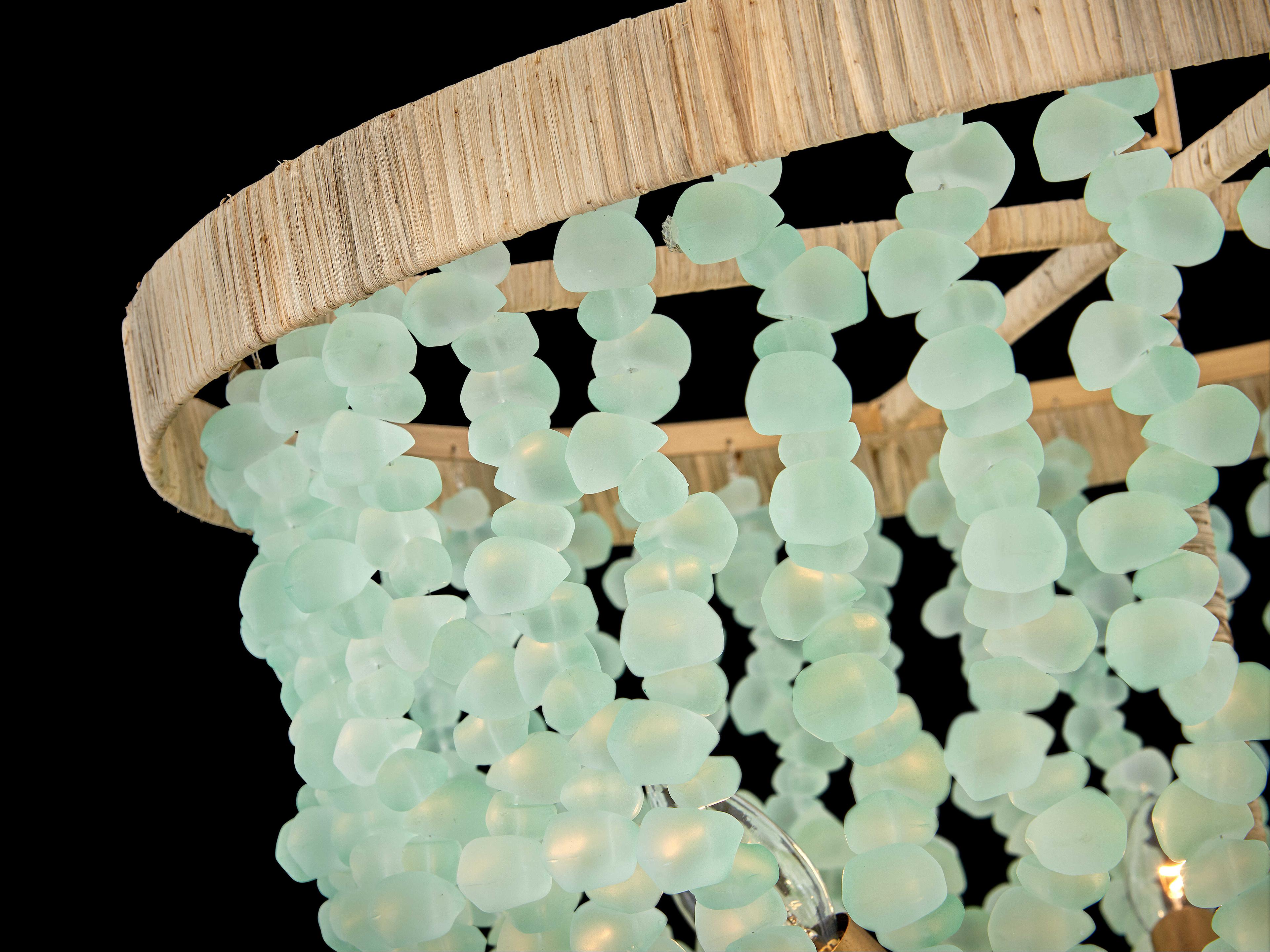 Fredrick Ramond Dune 6-Light Burnished Gold Glass LED Pendant