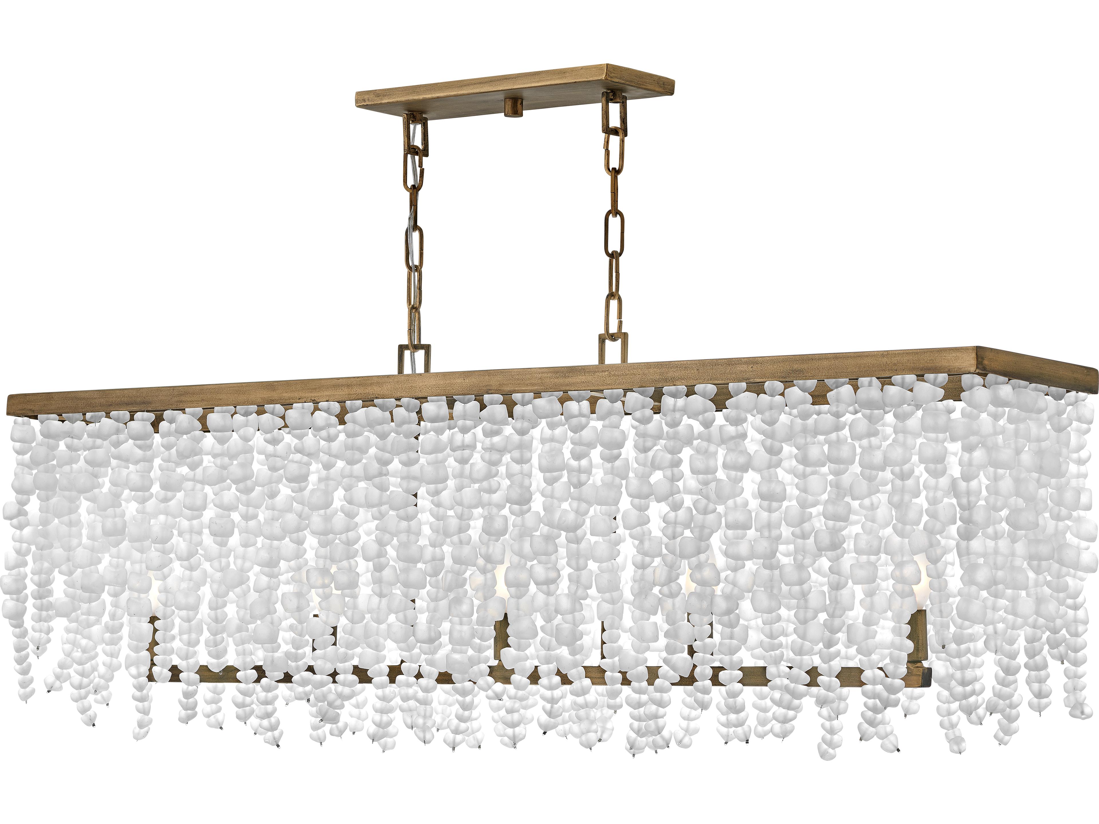 Dune 5-Light Burnished Gold Glass Island Pendant