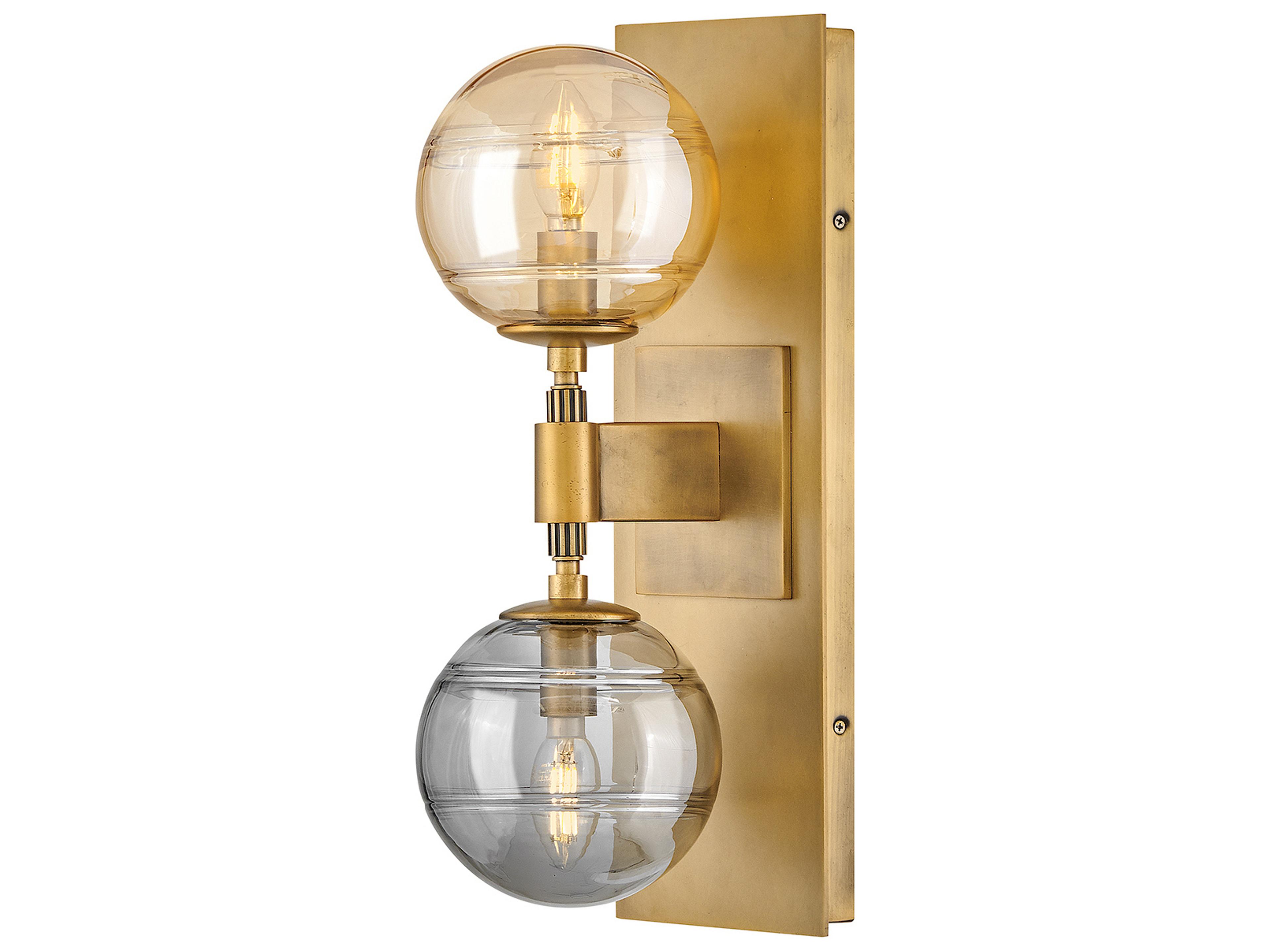 Oberon 2-Light Heritage Brass Wall Sconce