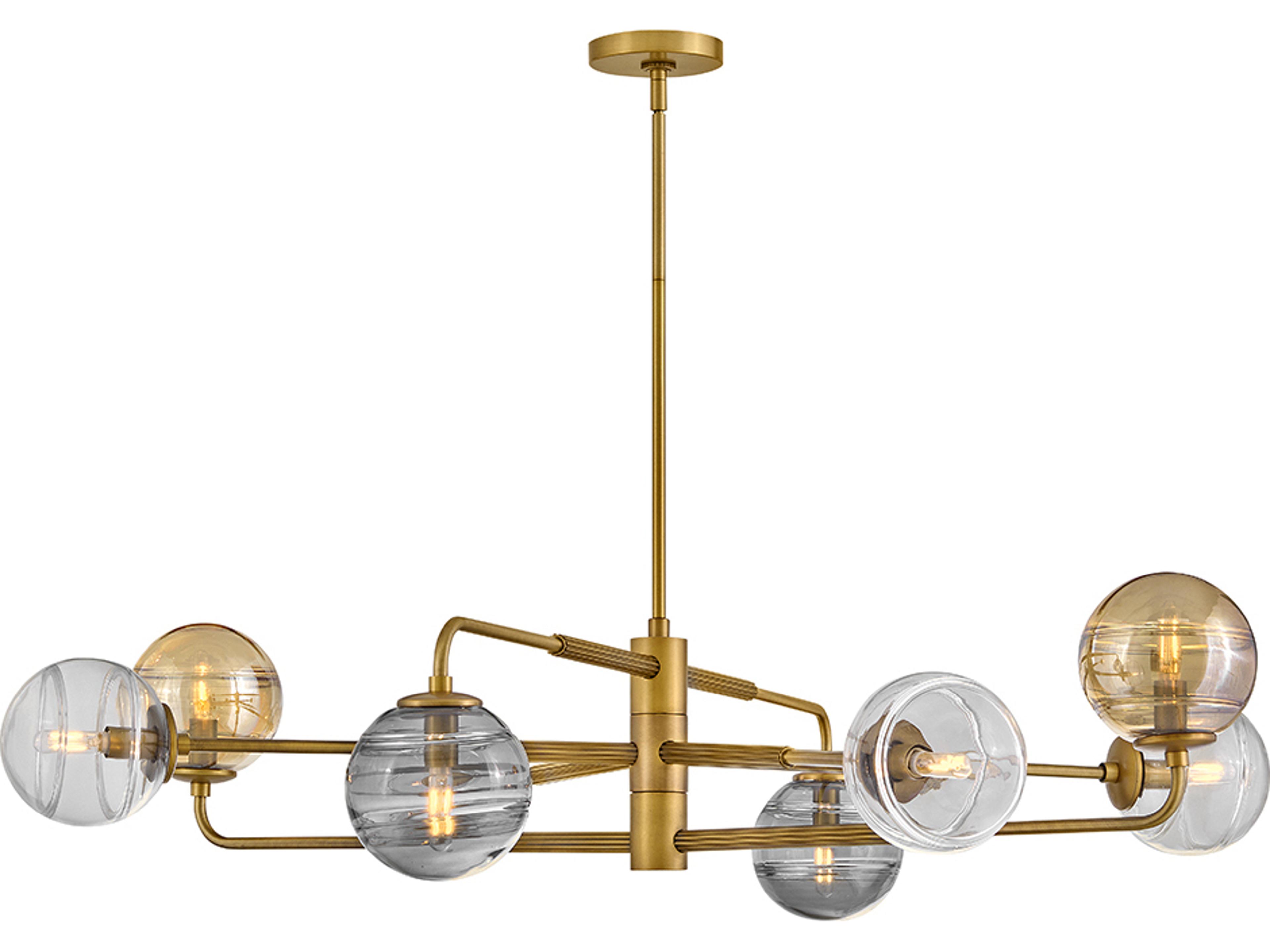Oberon 8-Light Heritage Brass Gold Globe Chandelier