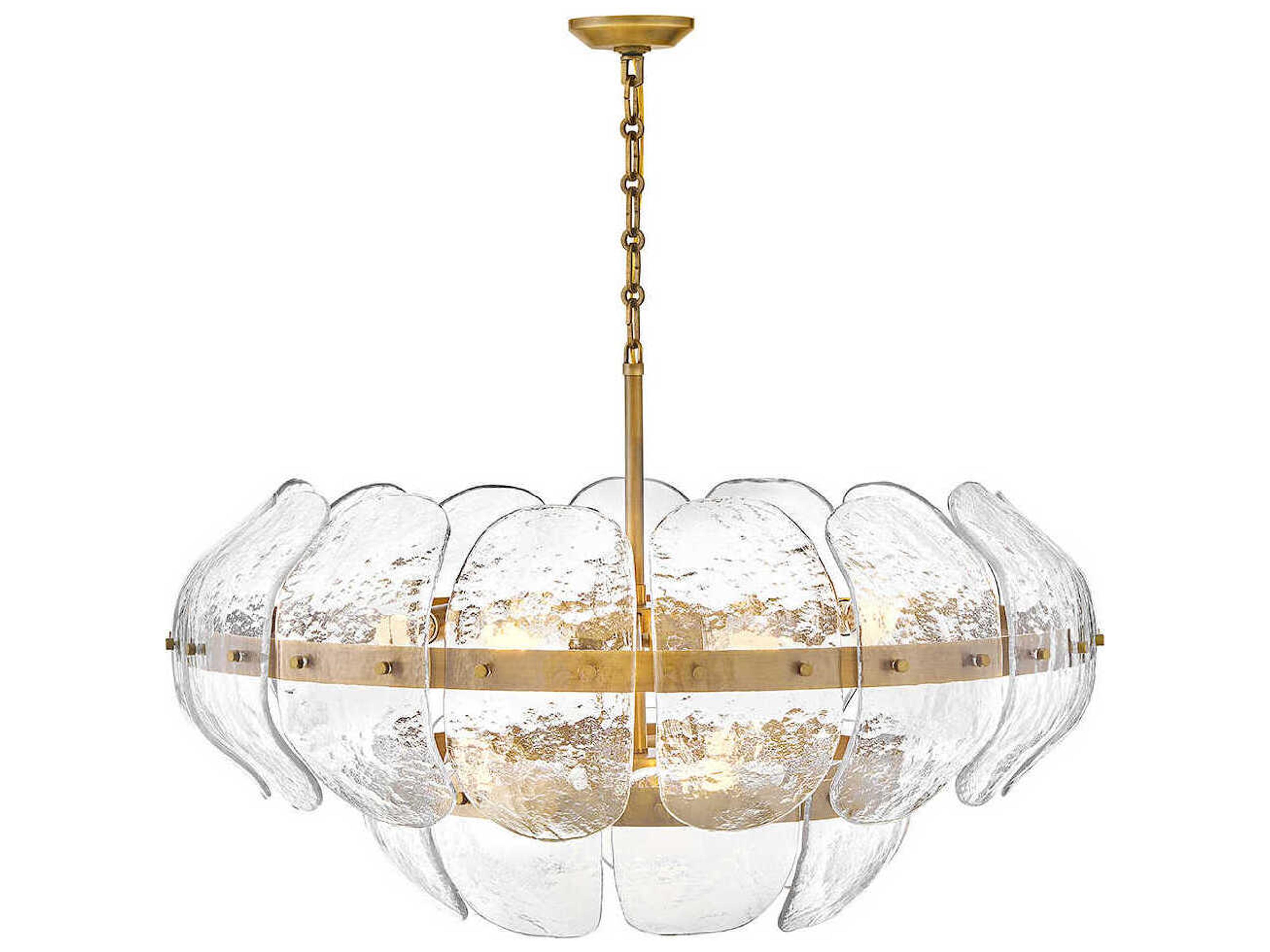 Fredrick Ramond Lillia 9-Light Heritage Brass Tiered Pendant