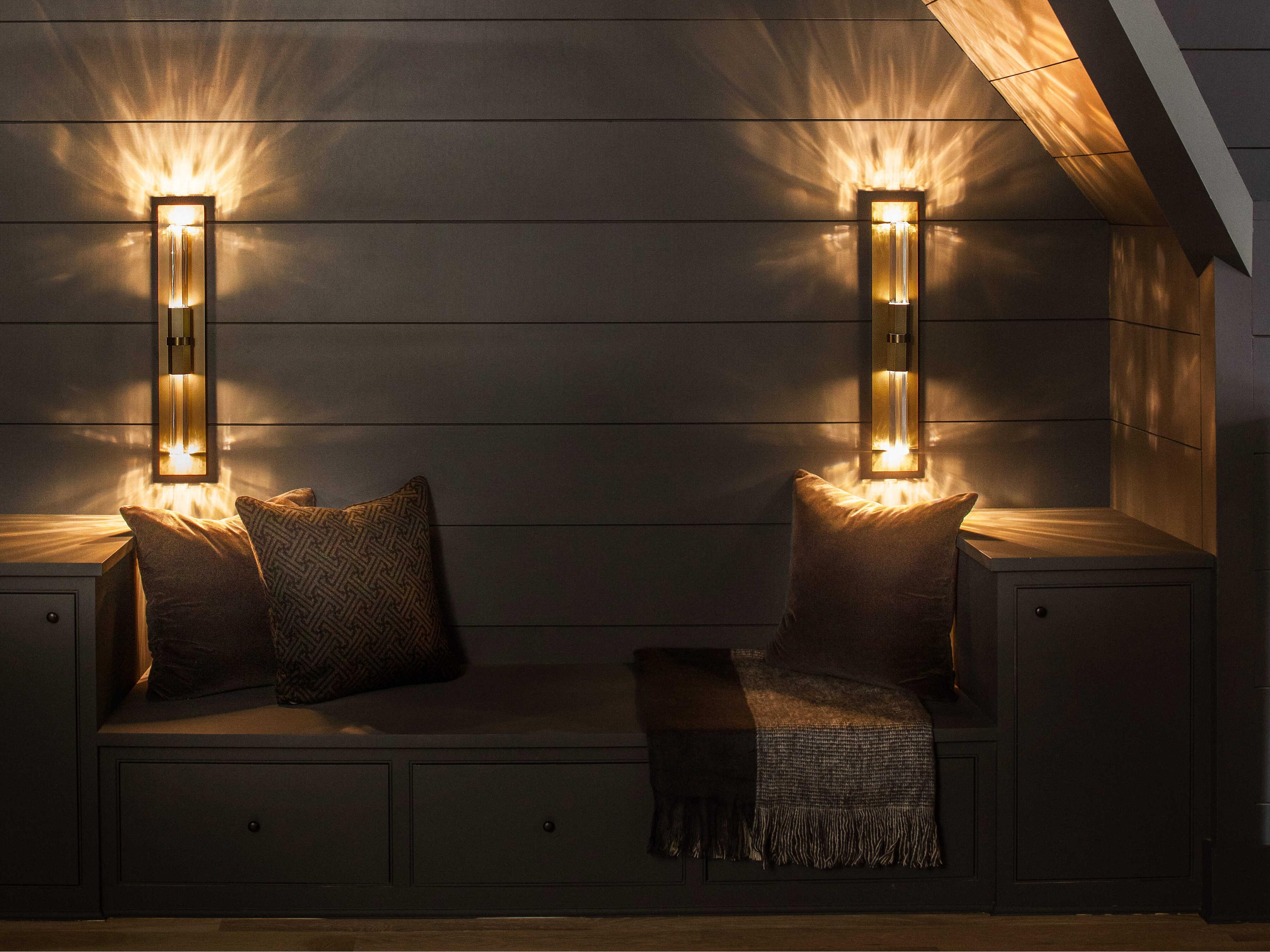 Fredrick Ramond Cecily Heritage Brass Crystal Glass Wall Sconce