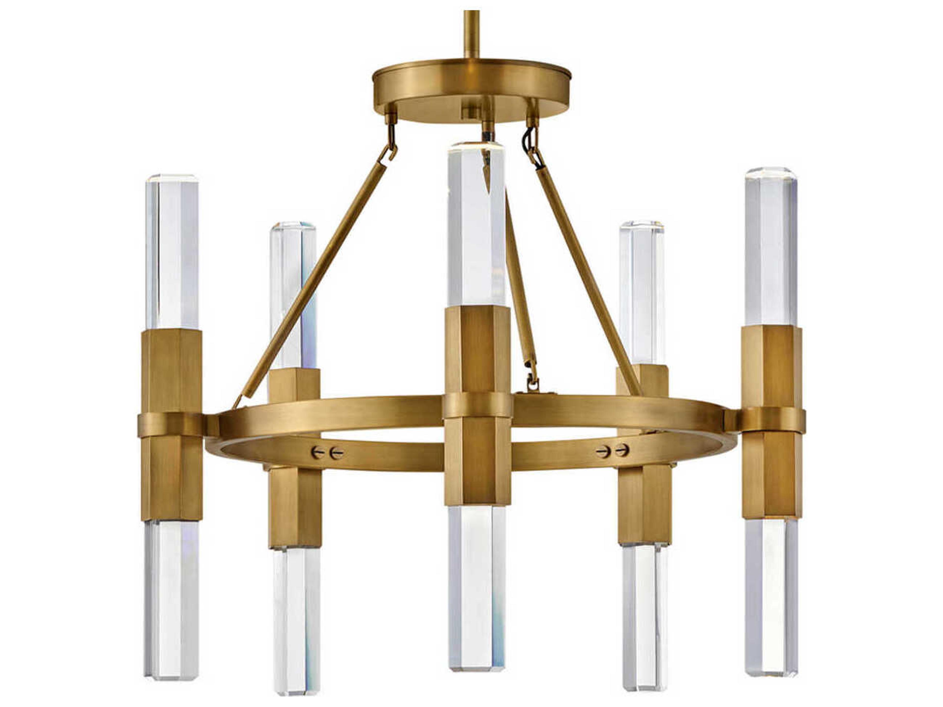 Fredrick Ramond Cecily 10-Light Heritage Brass Crystal Glass Chandelier