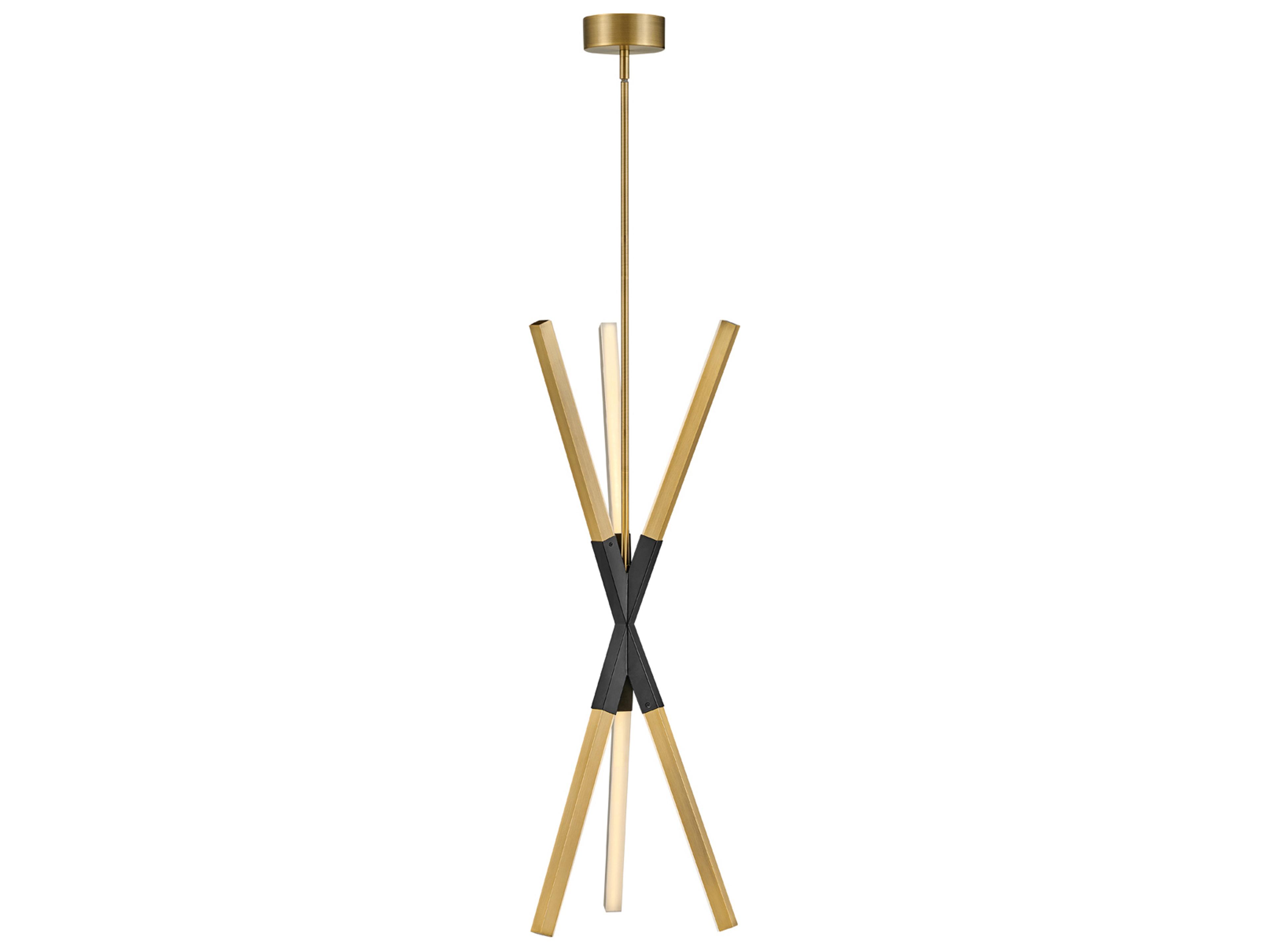 Fredrick Ramond Rae Lacquered Brass Black LED Linear Pendant