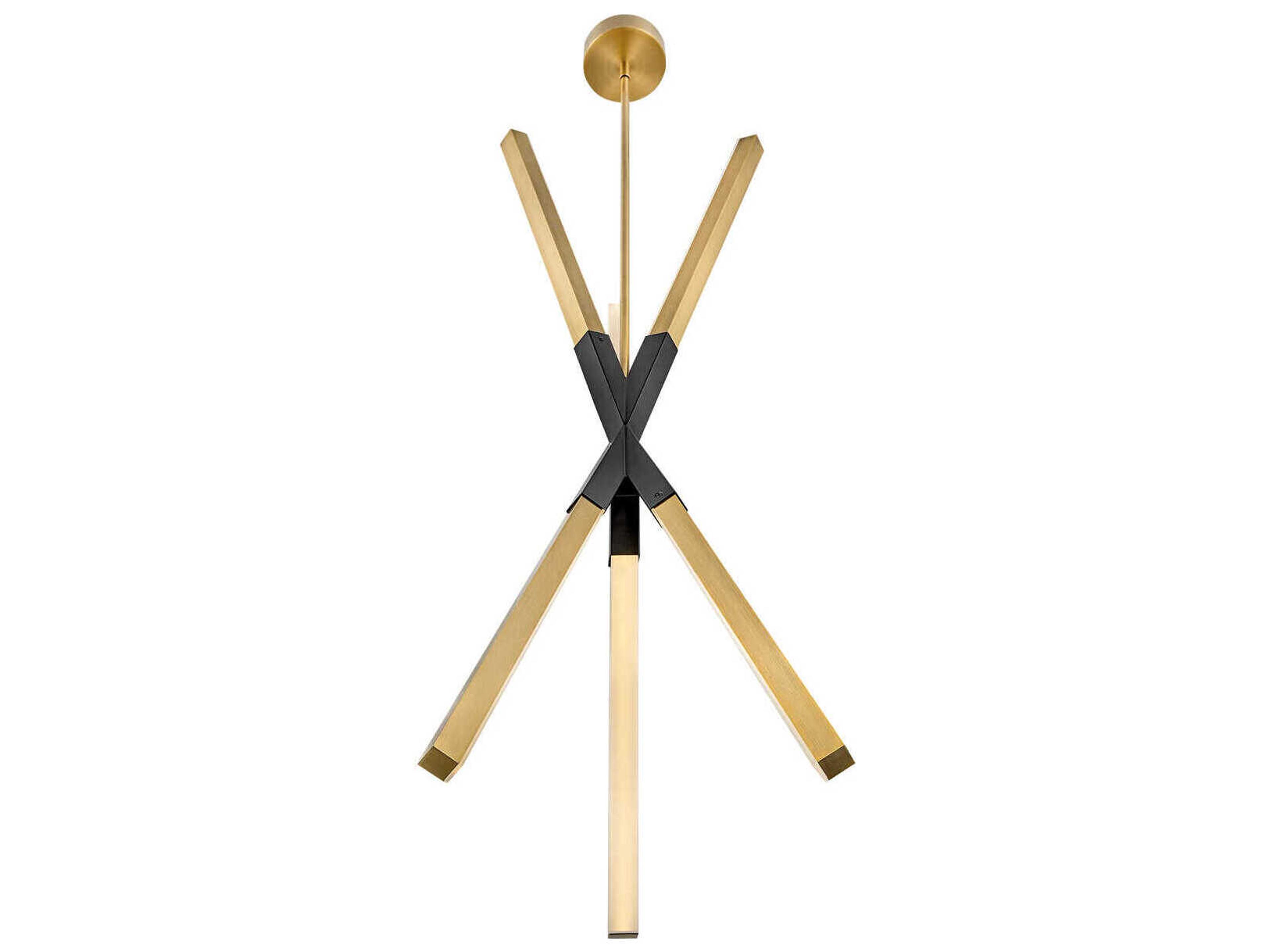 Fredrick Ramond Rae Lacquered Brass Black LED Linear Pendant