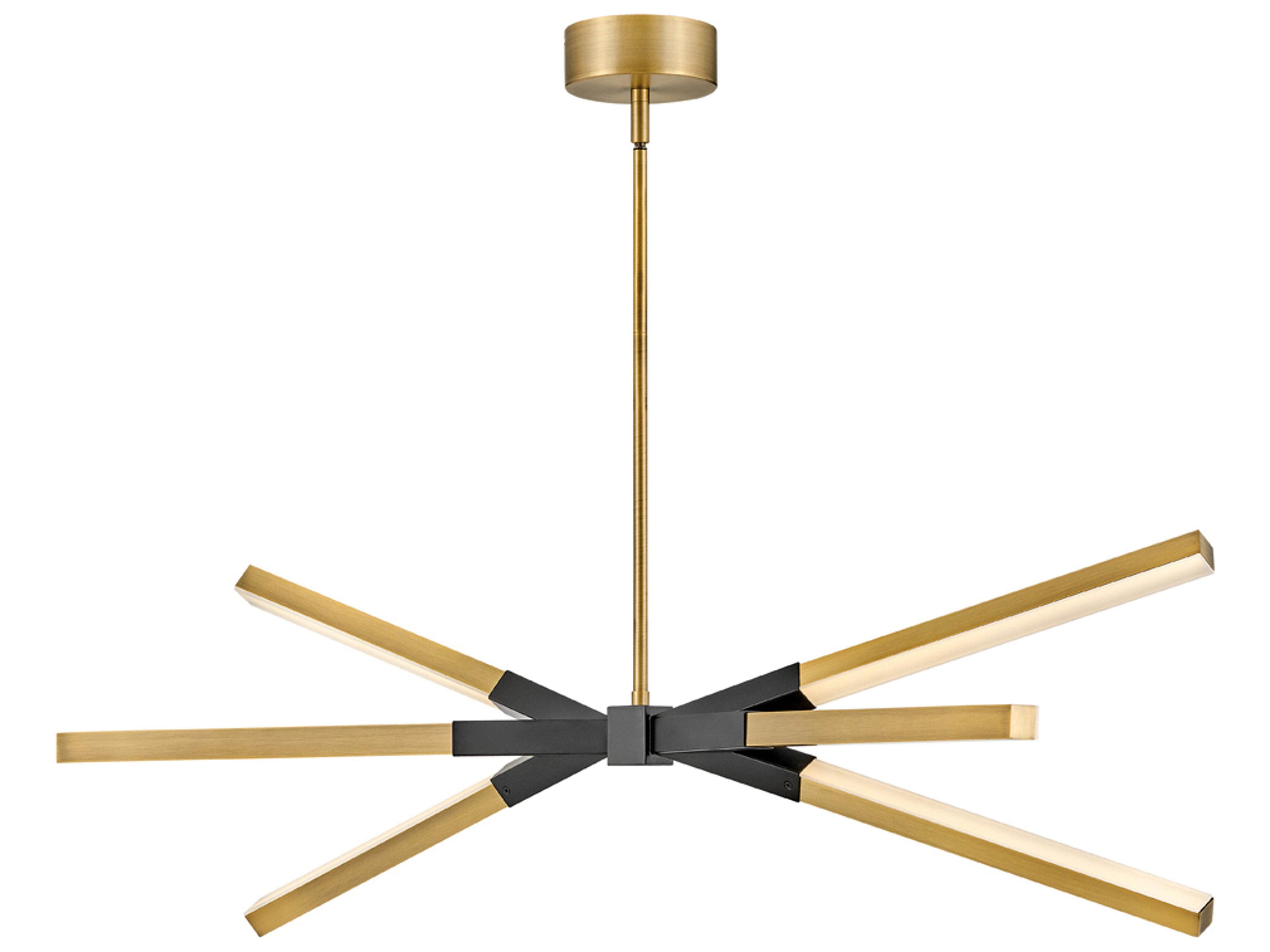 Rae Lacquered Brass Black LED Linear Island Pendant