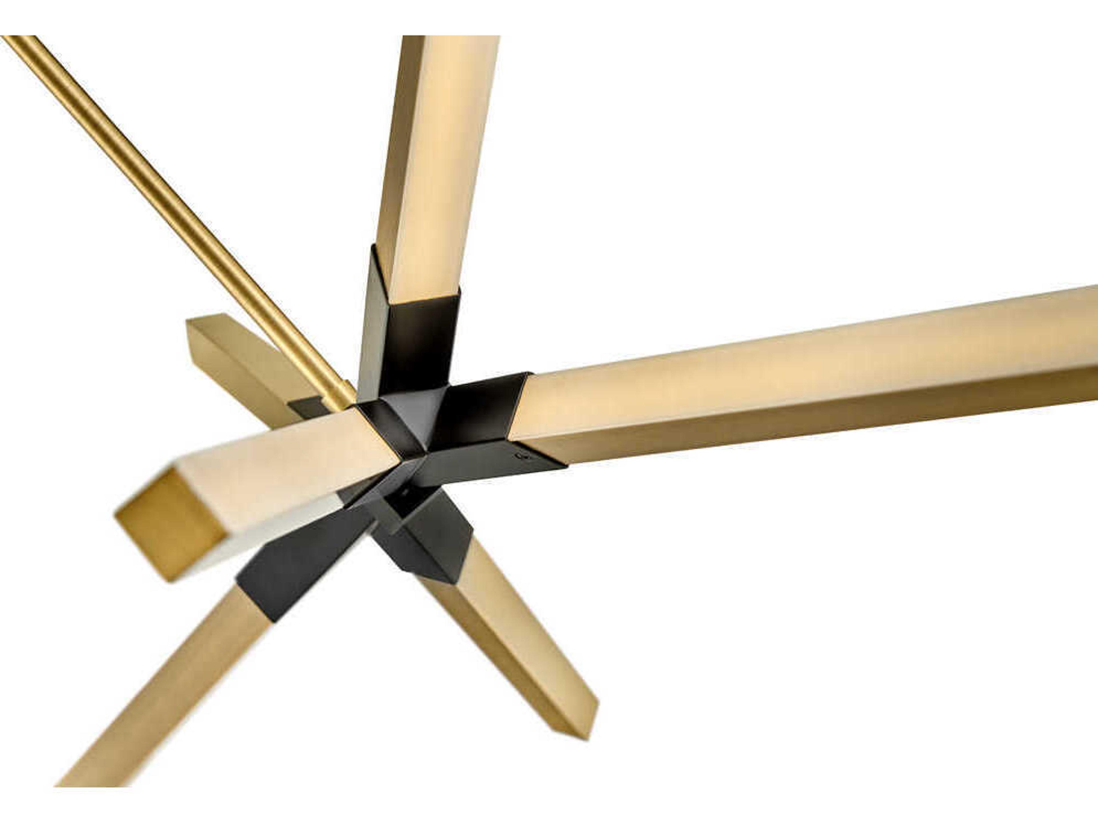 Fredrick Ramond Rae Lacquered Brass Black LED Linear Island Pendant