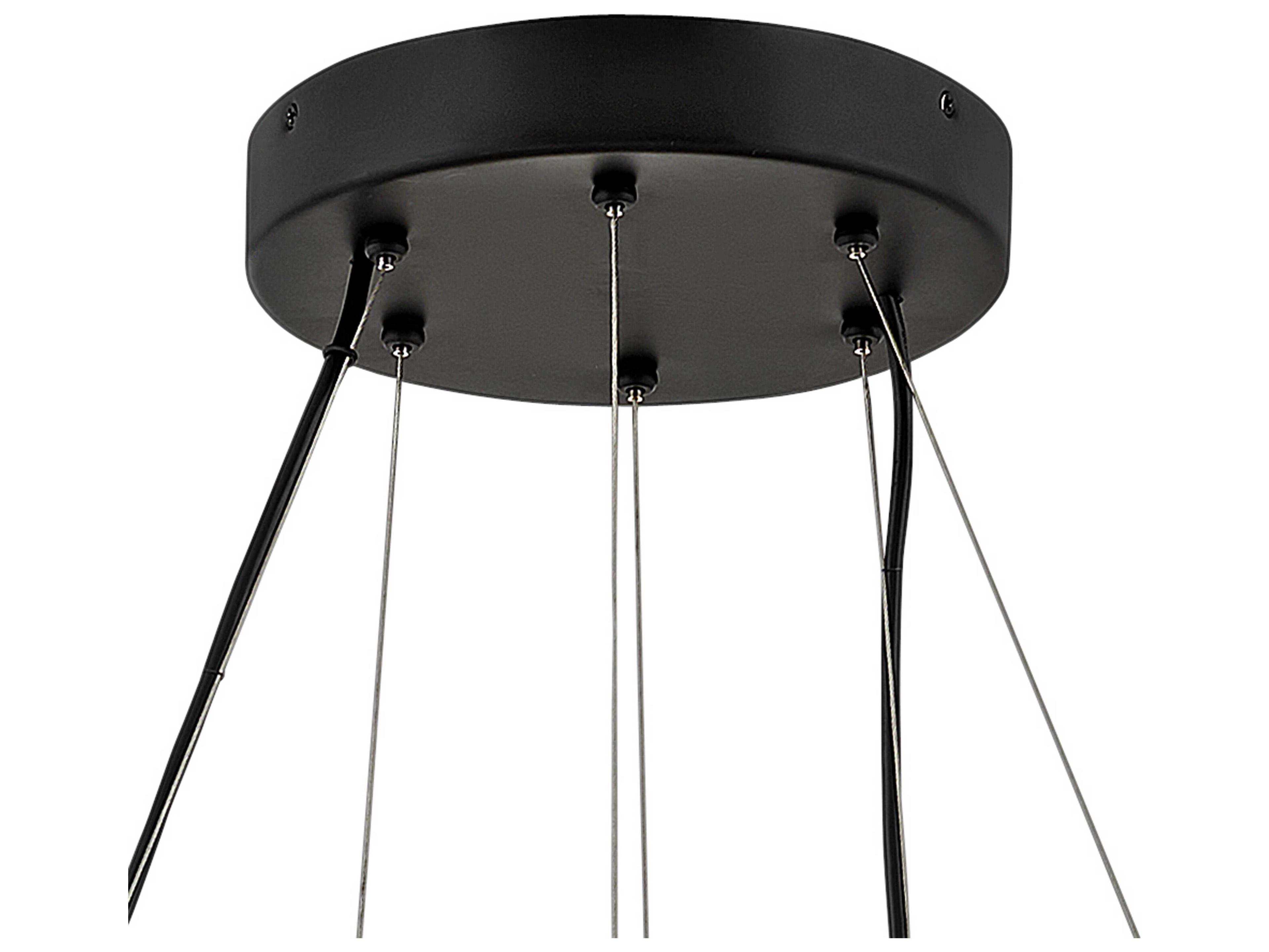 Fredrick Ramond Echo 1 Light Black Brass LED Cylinder Round Chandelier