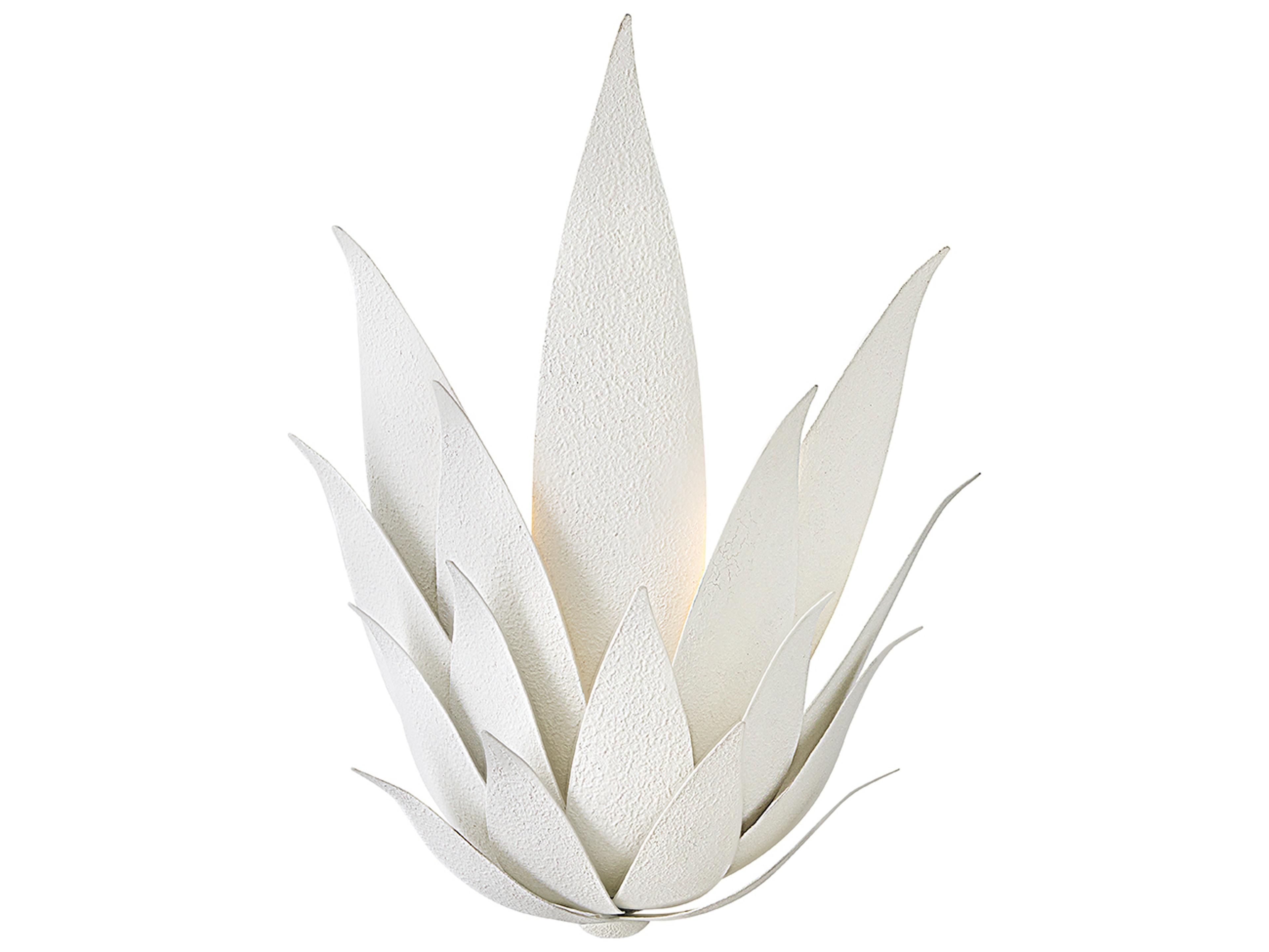 Fredrick Ramond Agave 2-Light Textured Plaster White Wall Sconce