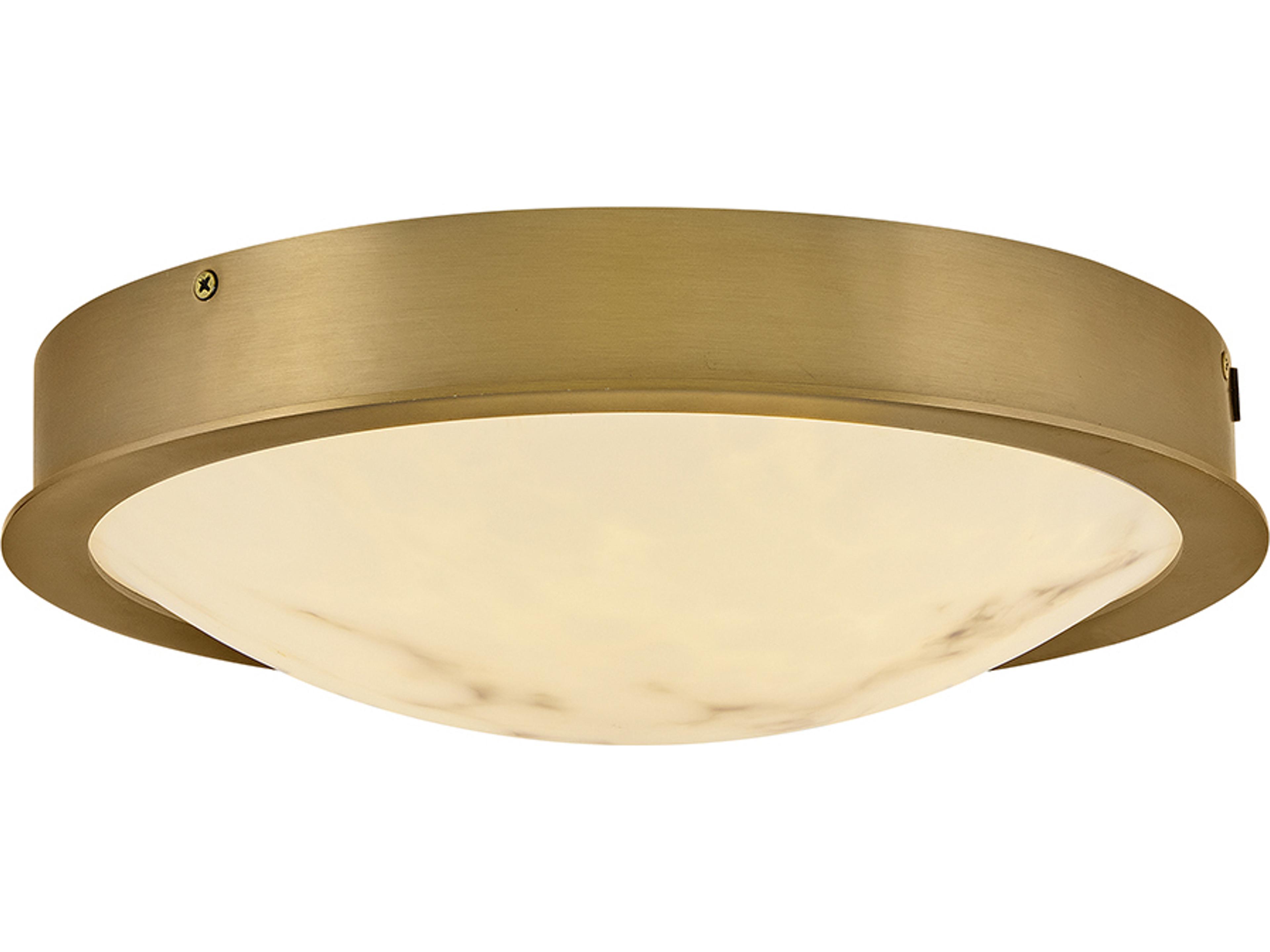 Cava Lacquered Brass Round Flush Mount