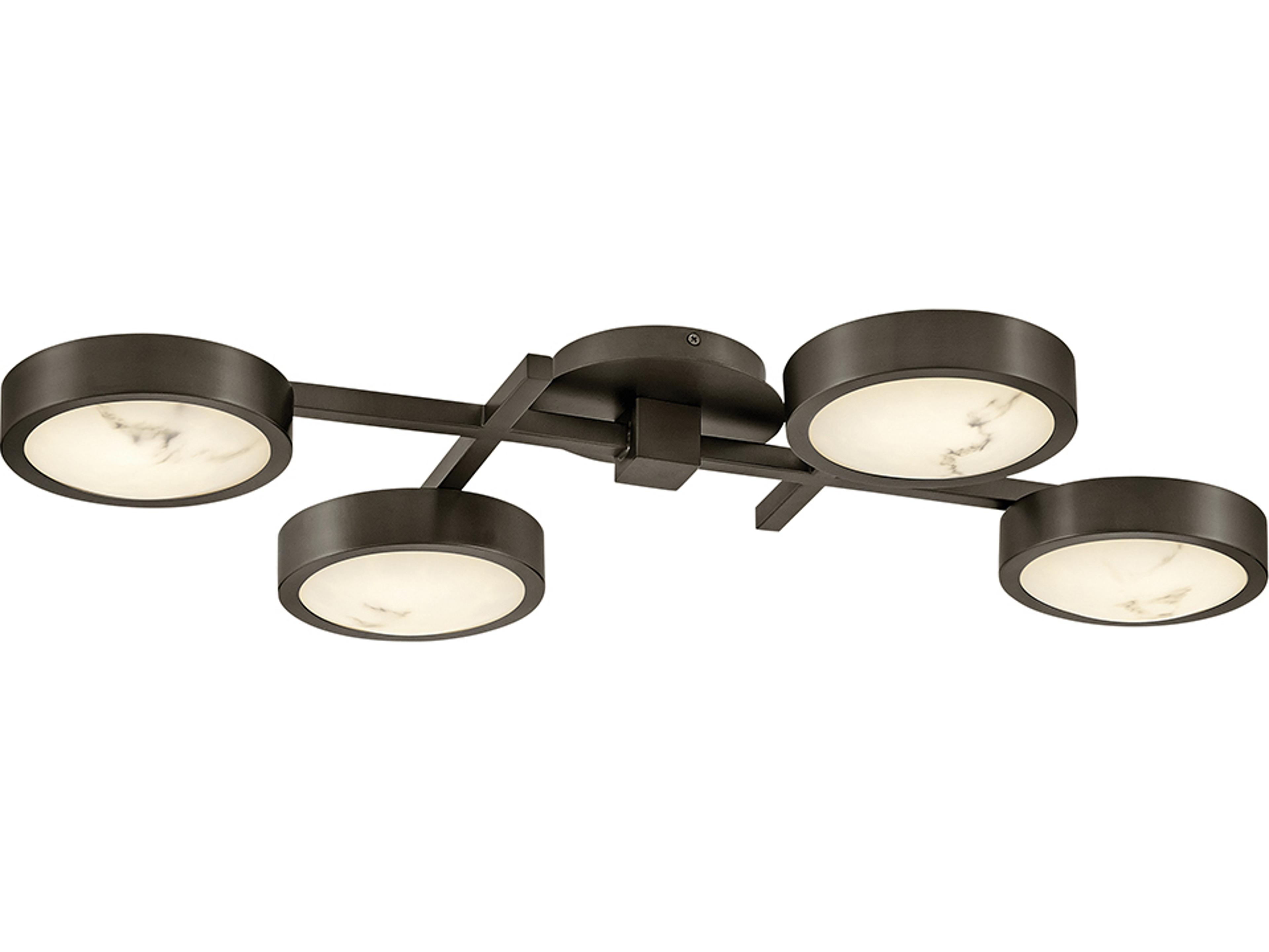 Cava Black Oxide Round Flush Mount