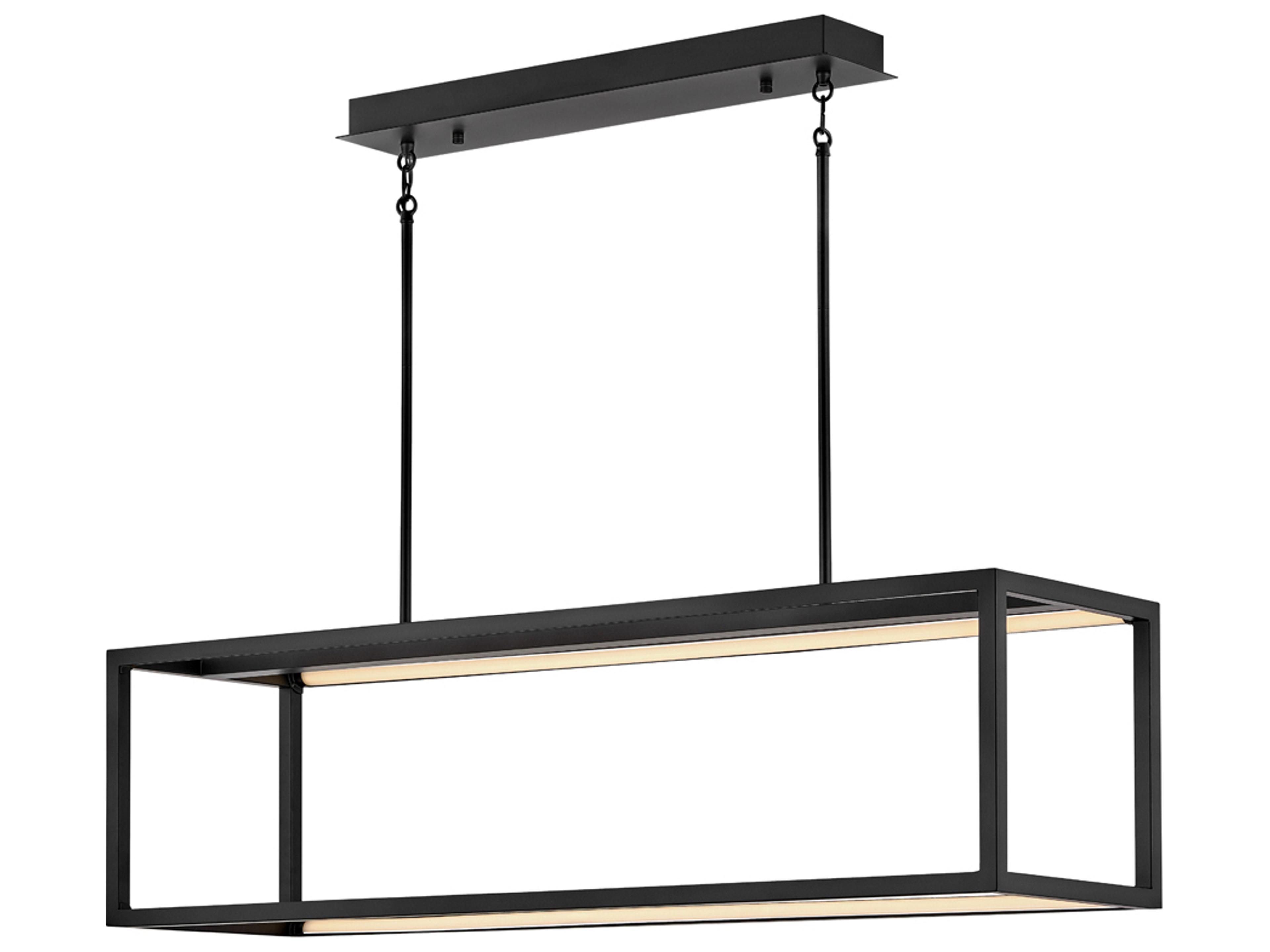 Onyx Black LED Linear Island Pendant
