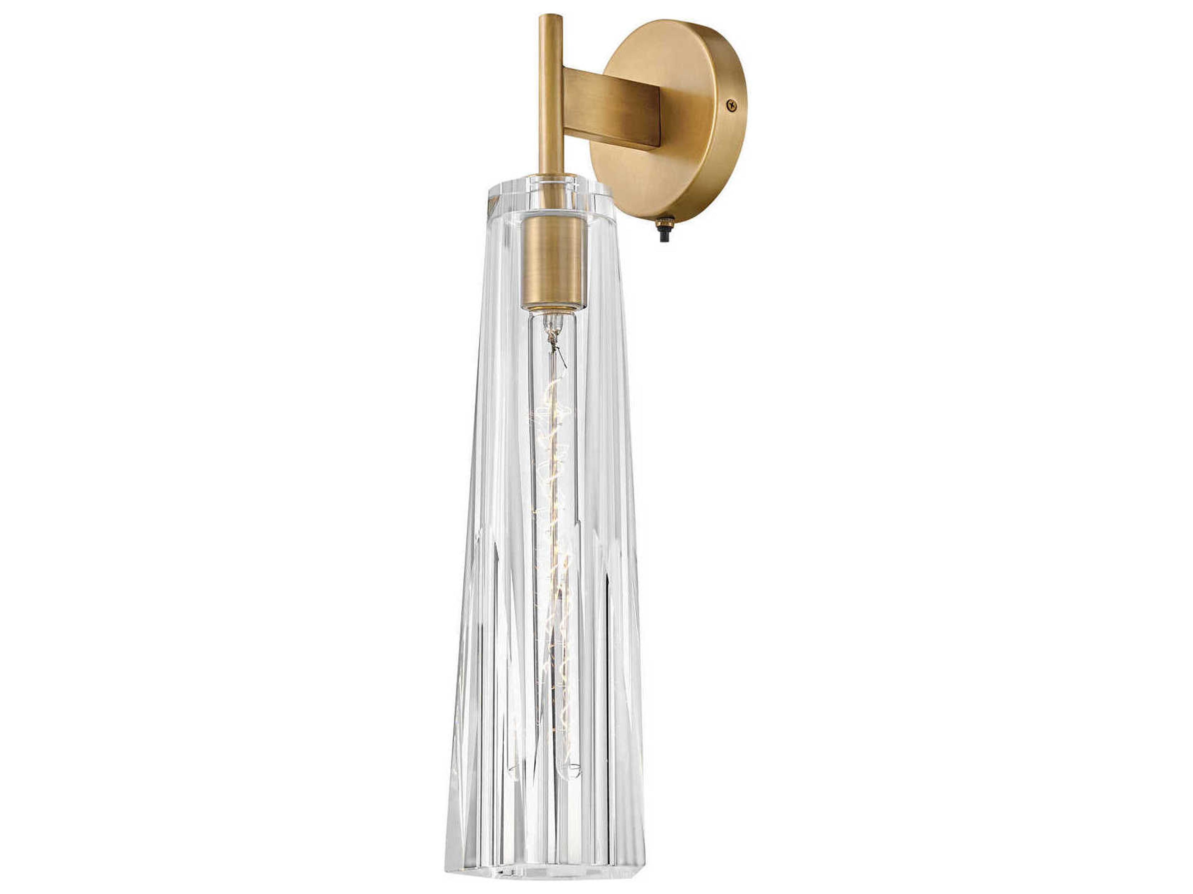 Fredrick Ramond Cosette 1-Light Heritage Brass Crystal Glass Wall Sconce