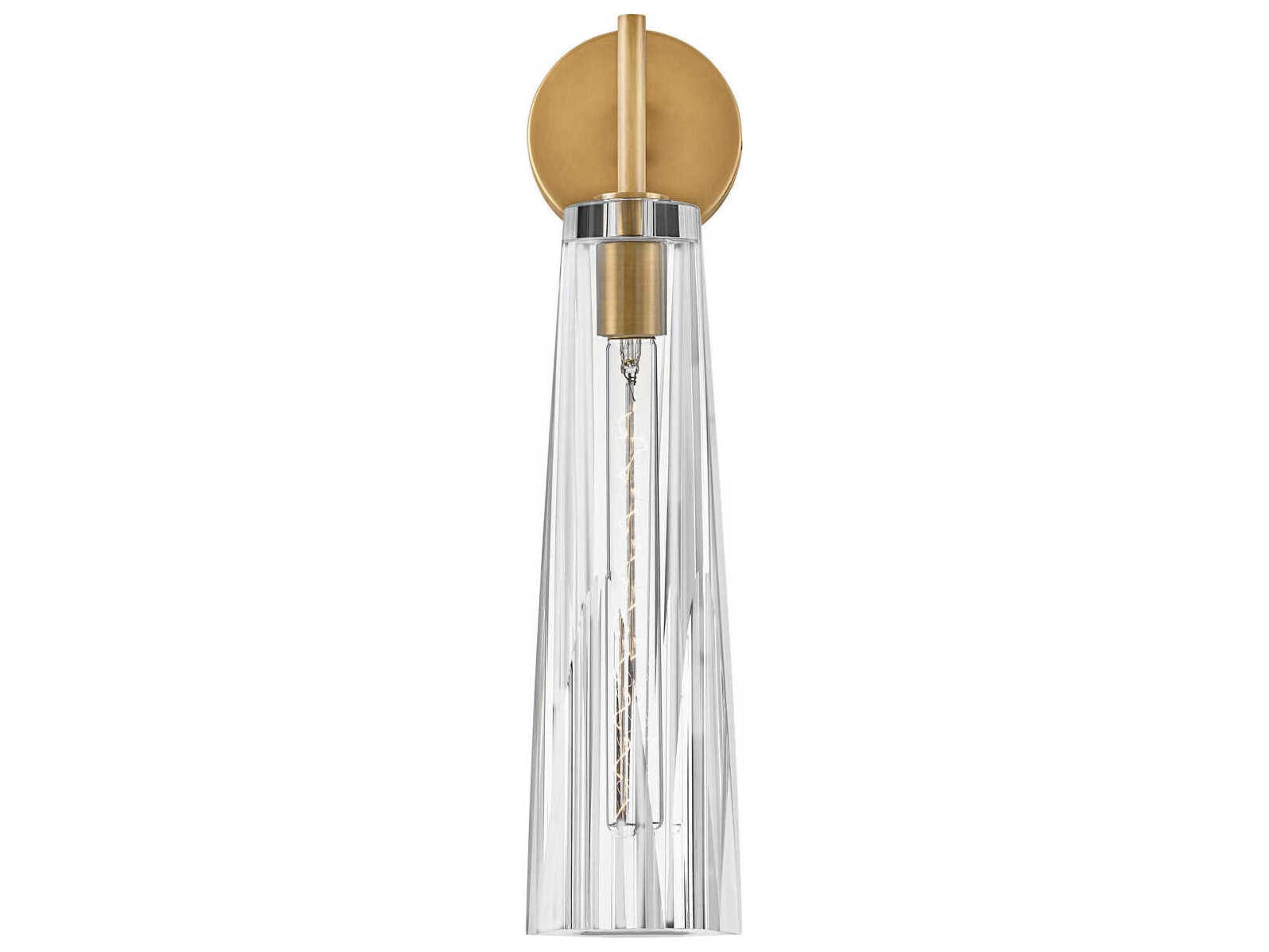 Fredrick Ramond Cosette 1-Light Heritage Brass Crystal Glass Wall Sconce