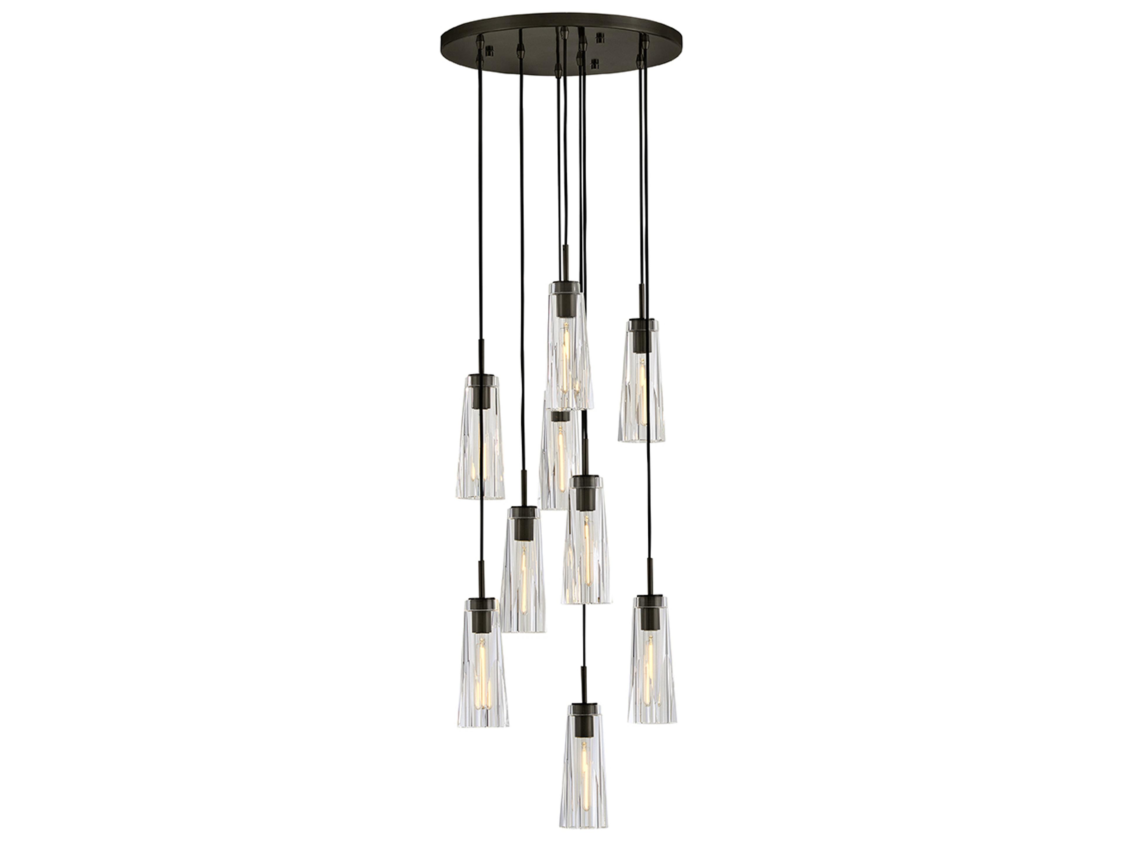 Cosette 9-Light Black Oxide Cylinder Pendant