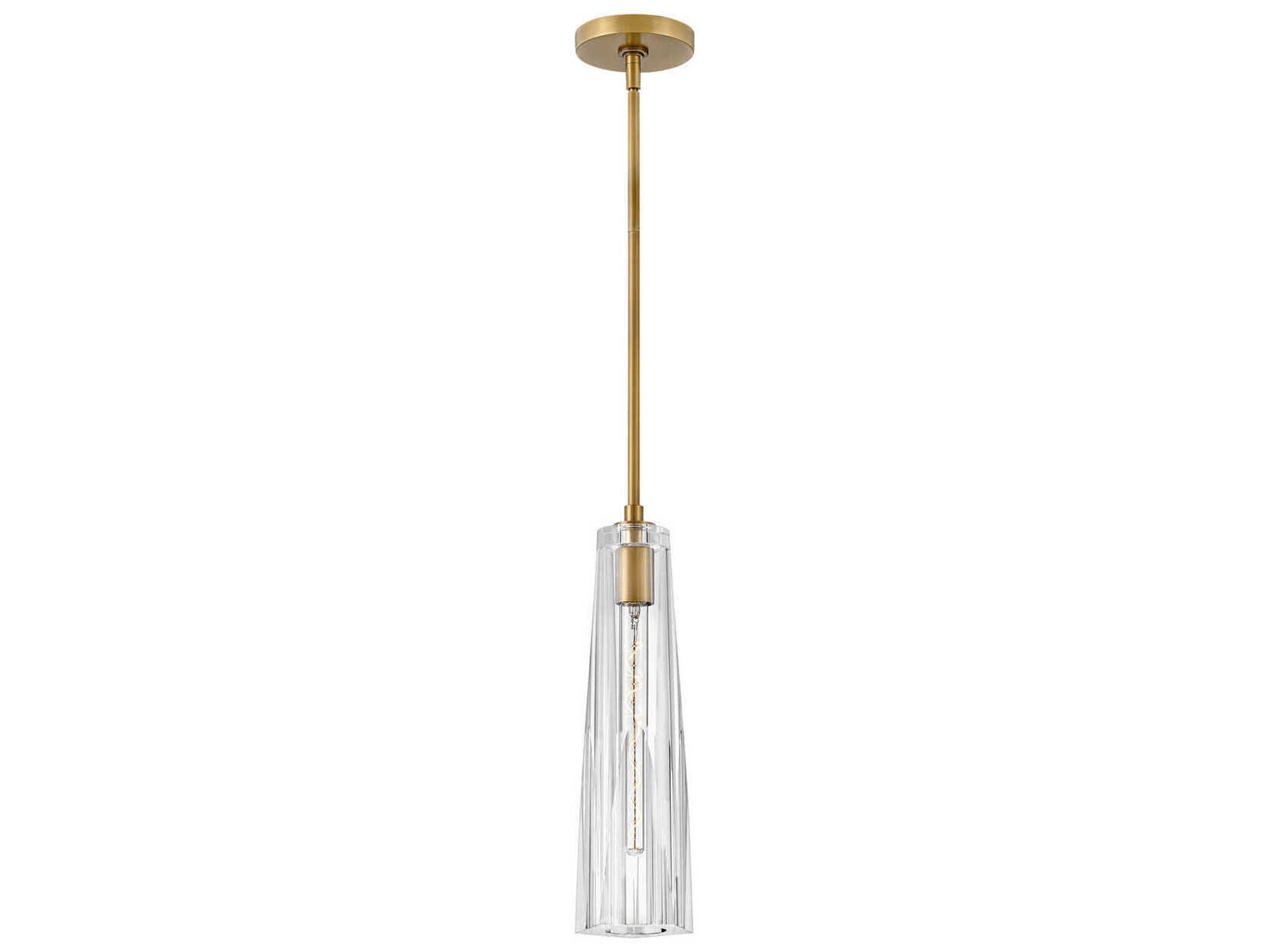 Fredrick Ramond Cosette 1-Light Heritage Brass Crystal Glass Dome Linear Mini Pendant