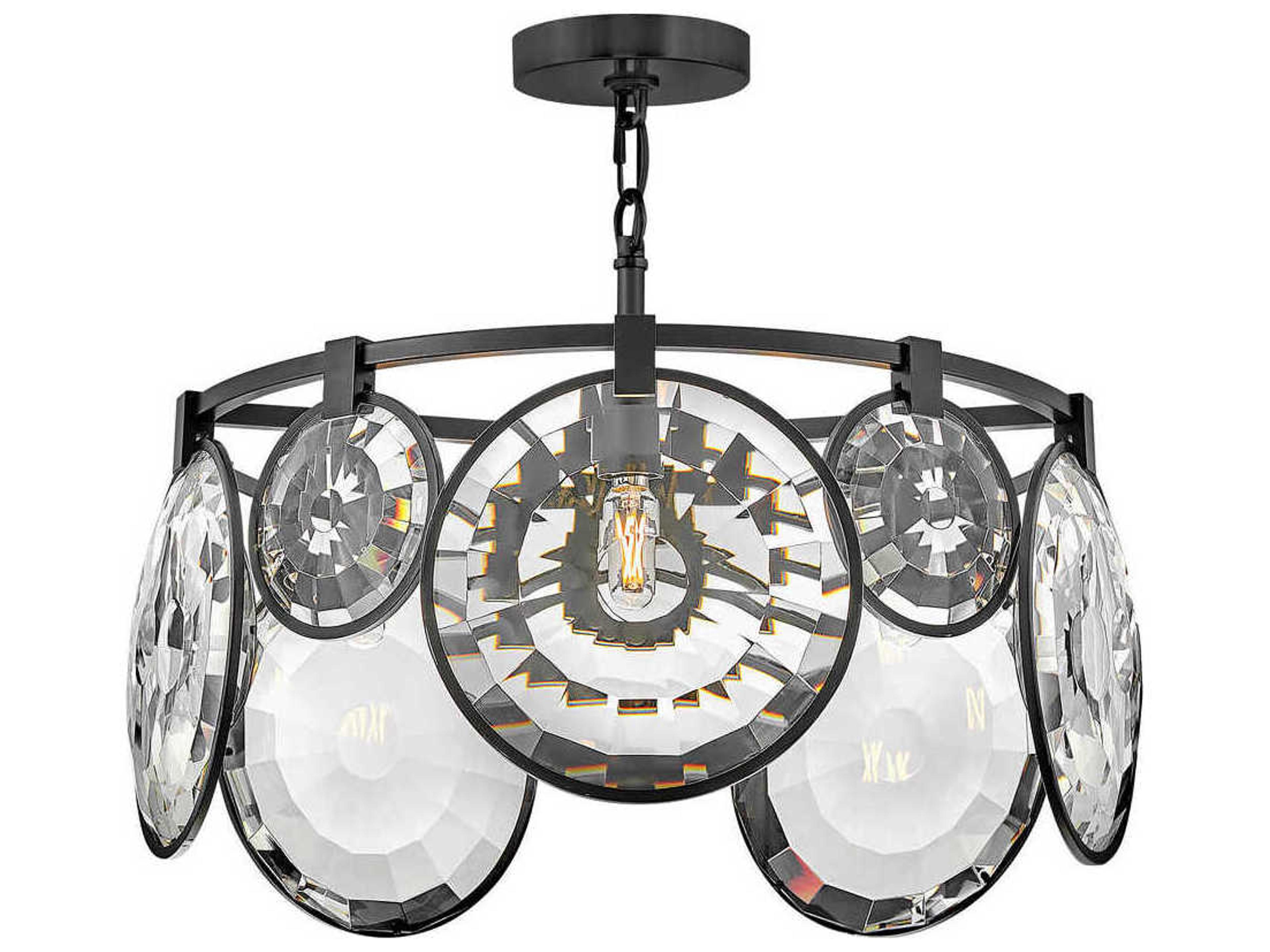 Fredrick Ramond Nala 5-Light Black Glass Geometric Linear Pendant