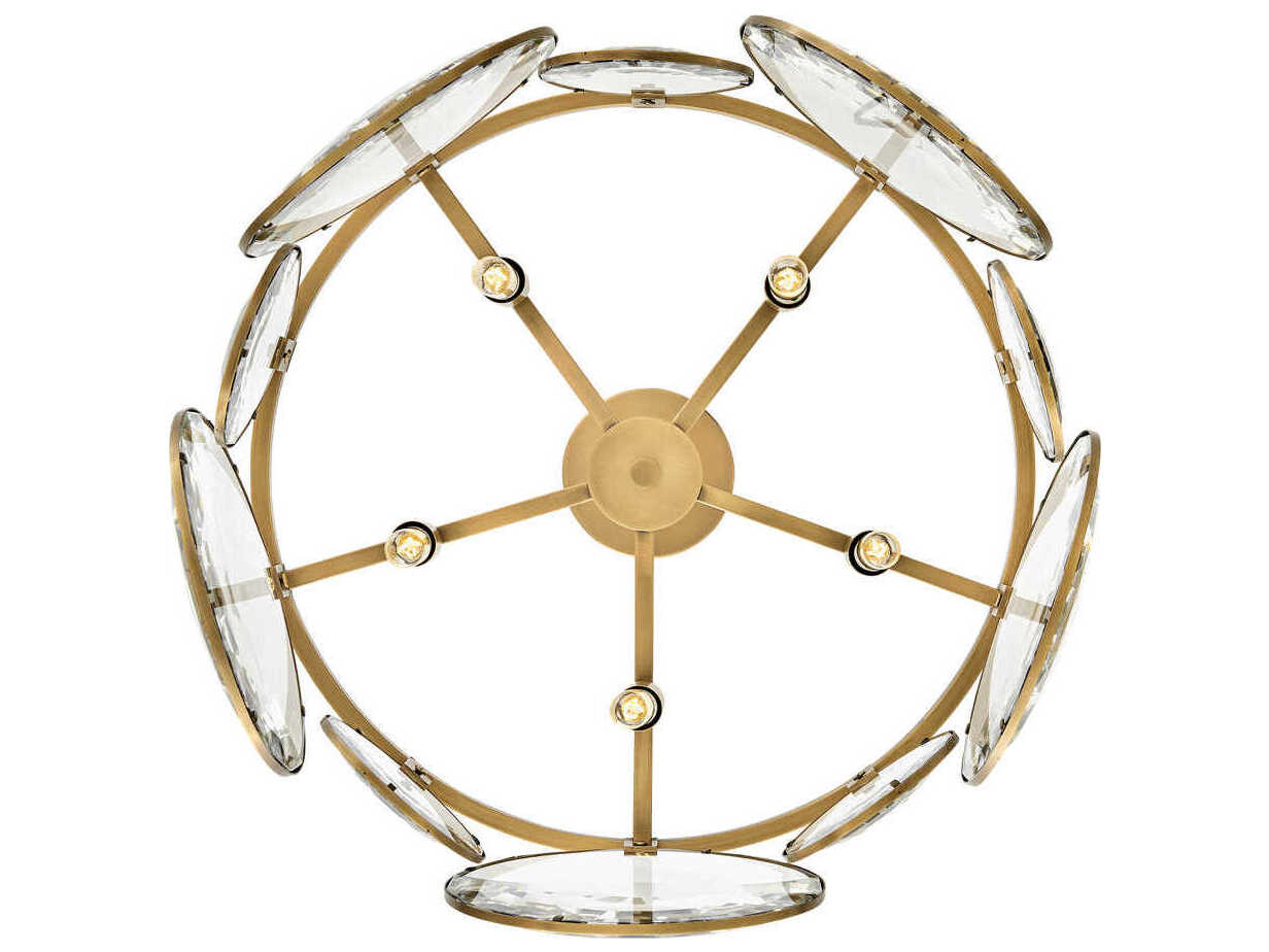 Fredrick Ramond Nala 5-Light Heritage Brass Glass Geometric Linear Pendant