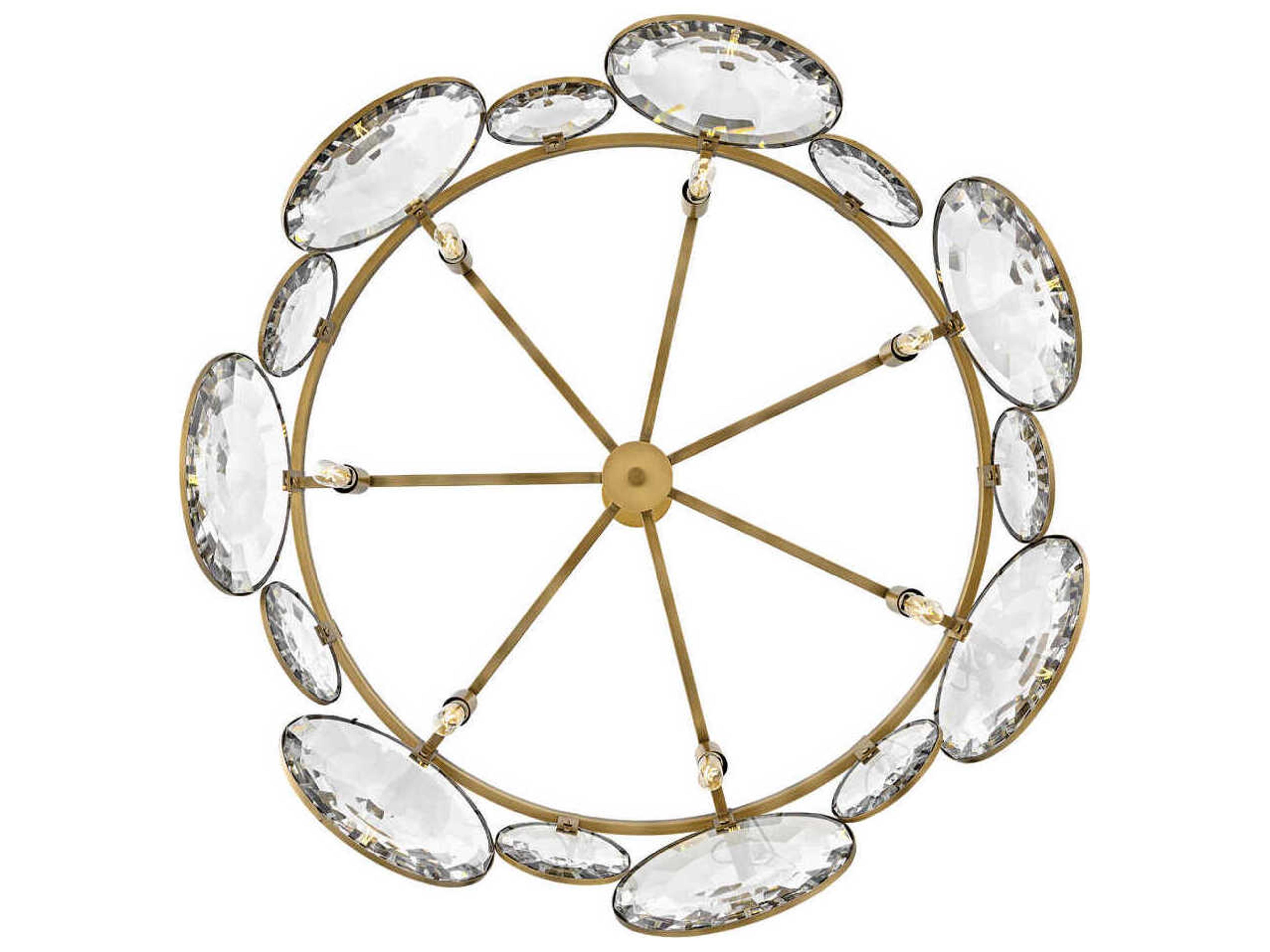 Fredrick Ramond Nala 7-Light Heritage Brass Glass Geometric Linear Pendant