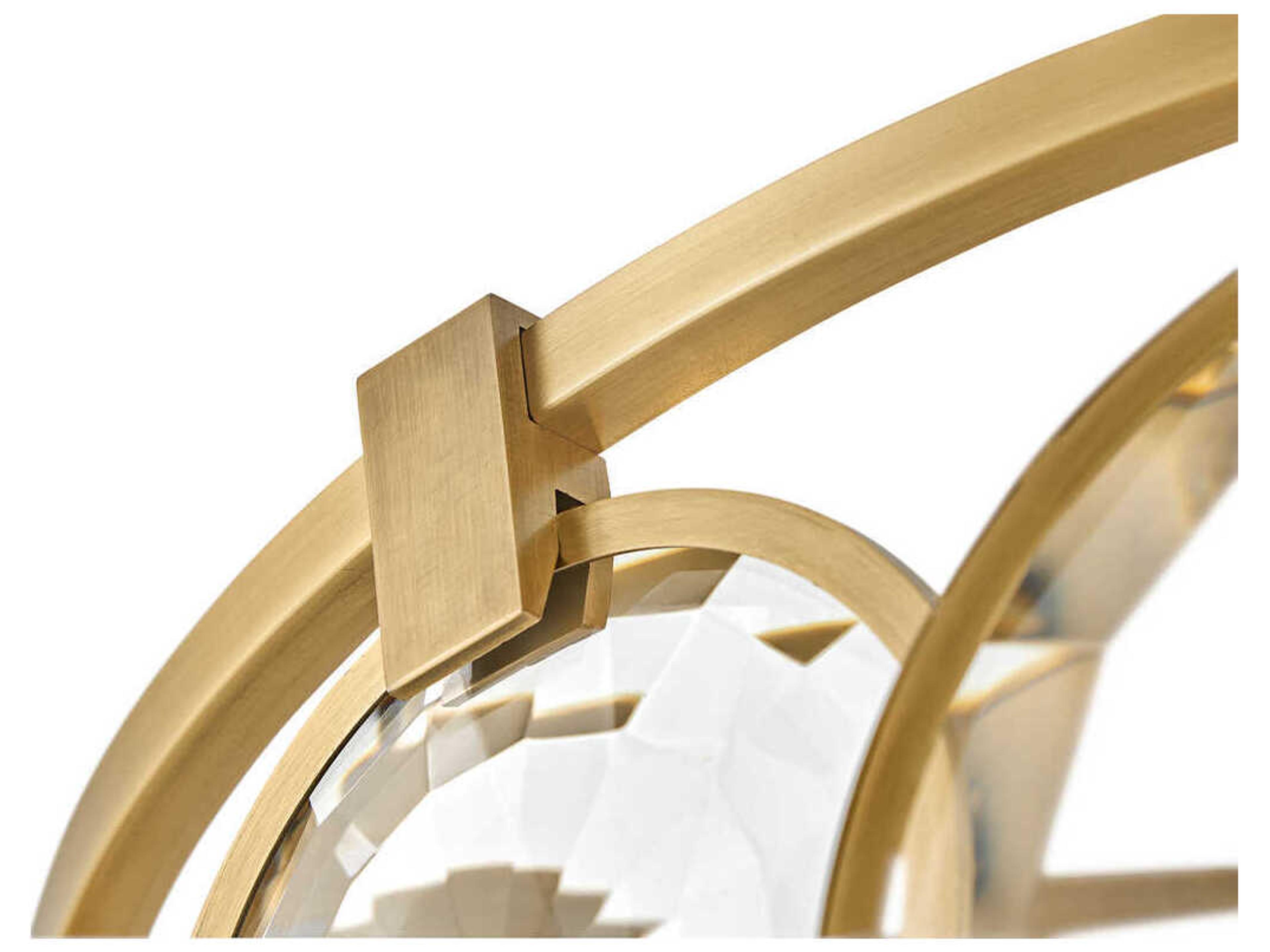 Fredrick Ramond Nala 7-Light Heritage Brass Glass Geometric Linear Pendant