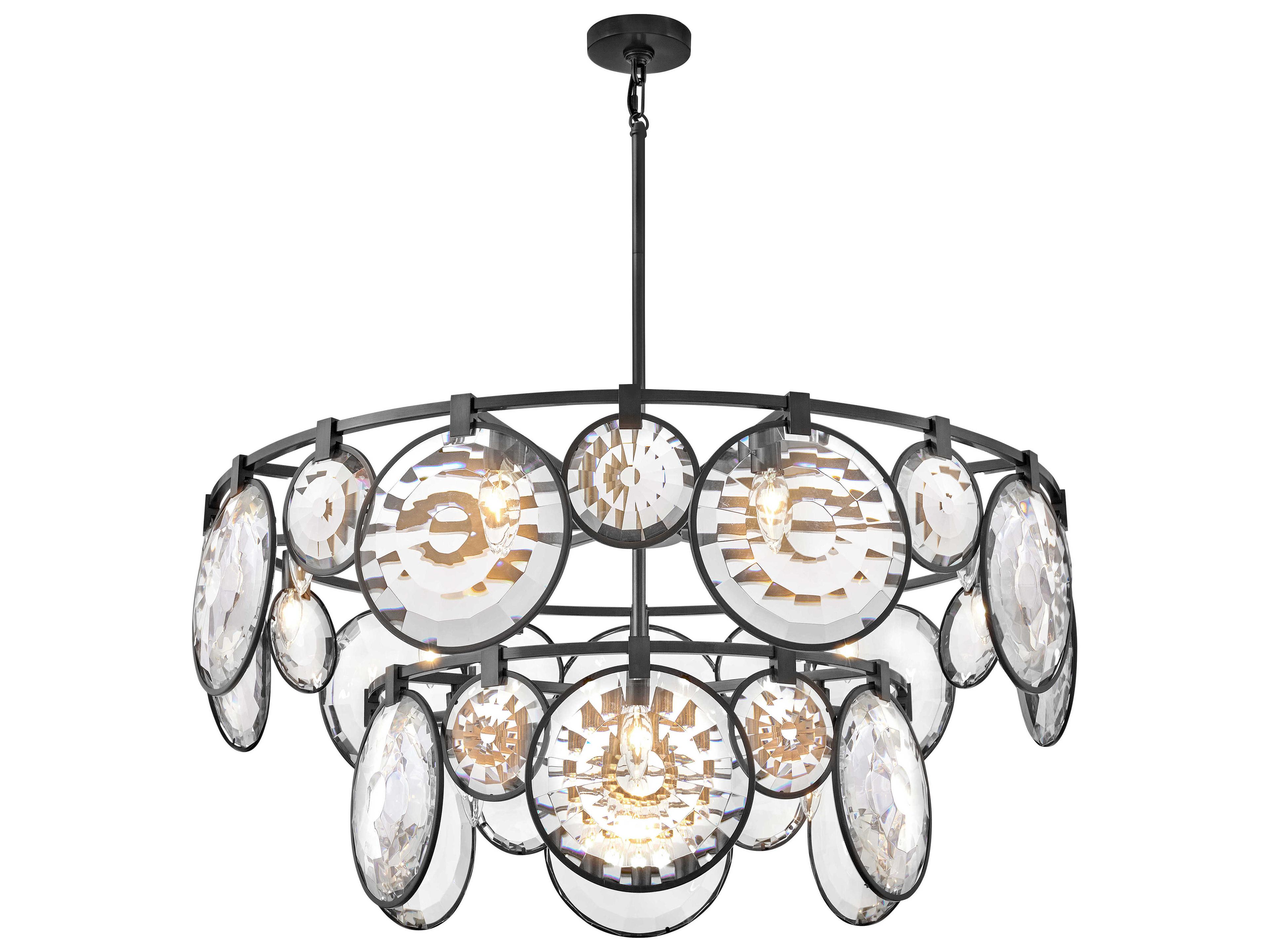 Fredrick Ramond Nala 15-Light Black Crystal LED Pendant