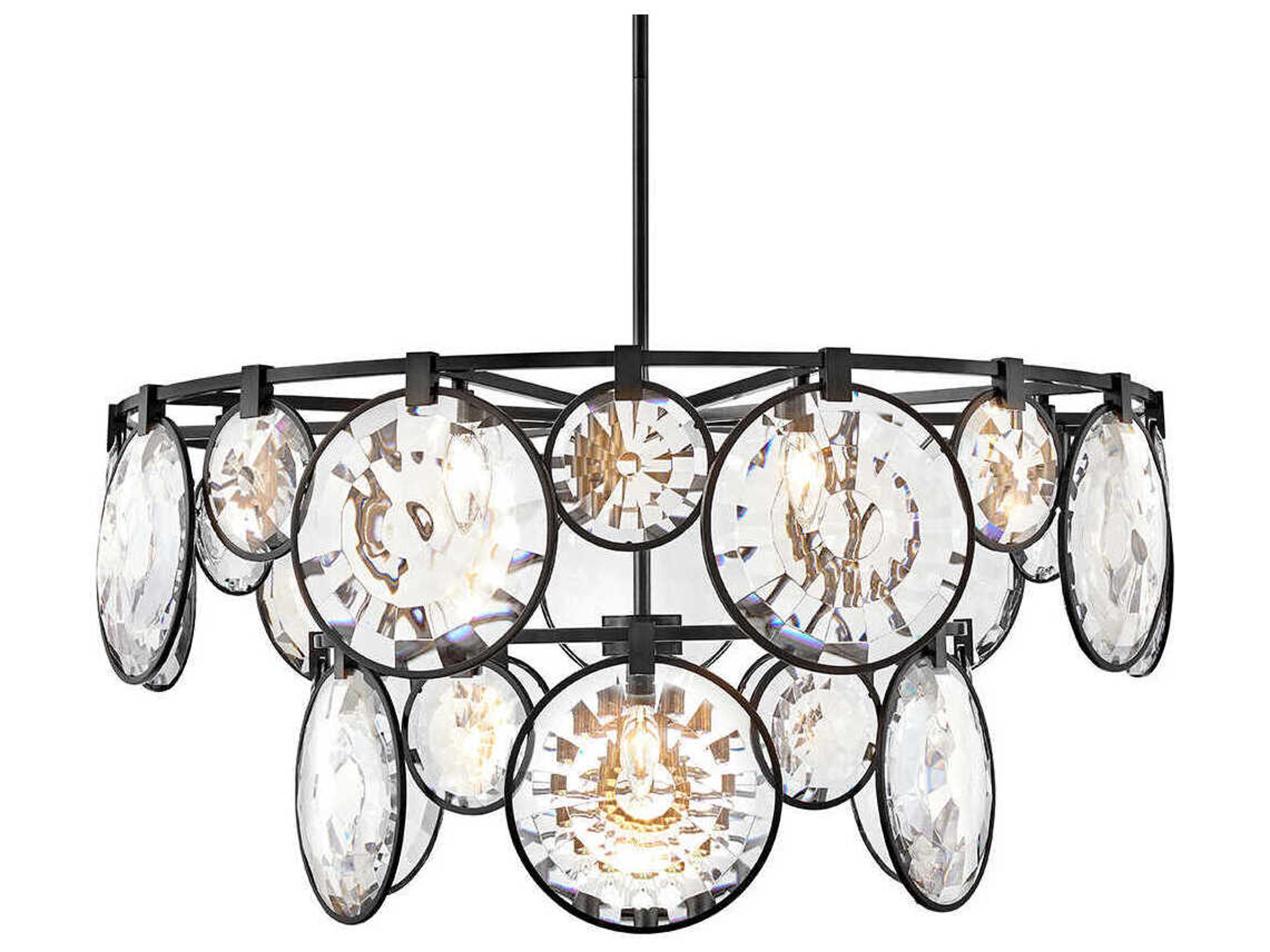 Fredrick Ramond Nala 15-Light Black Crystal LED Pendant