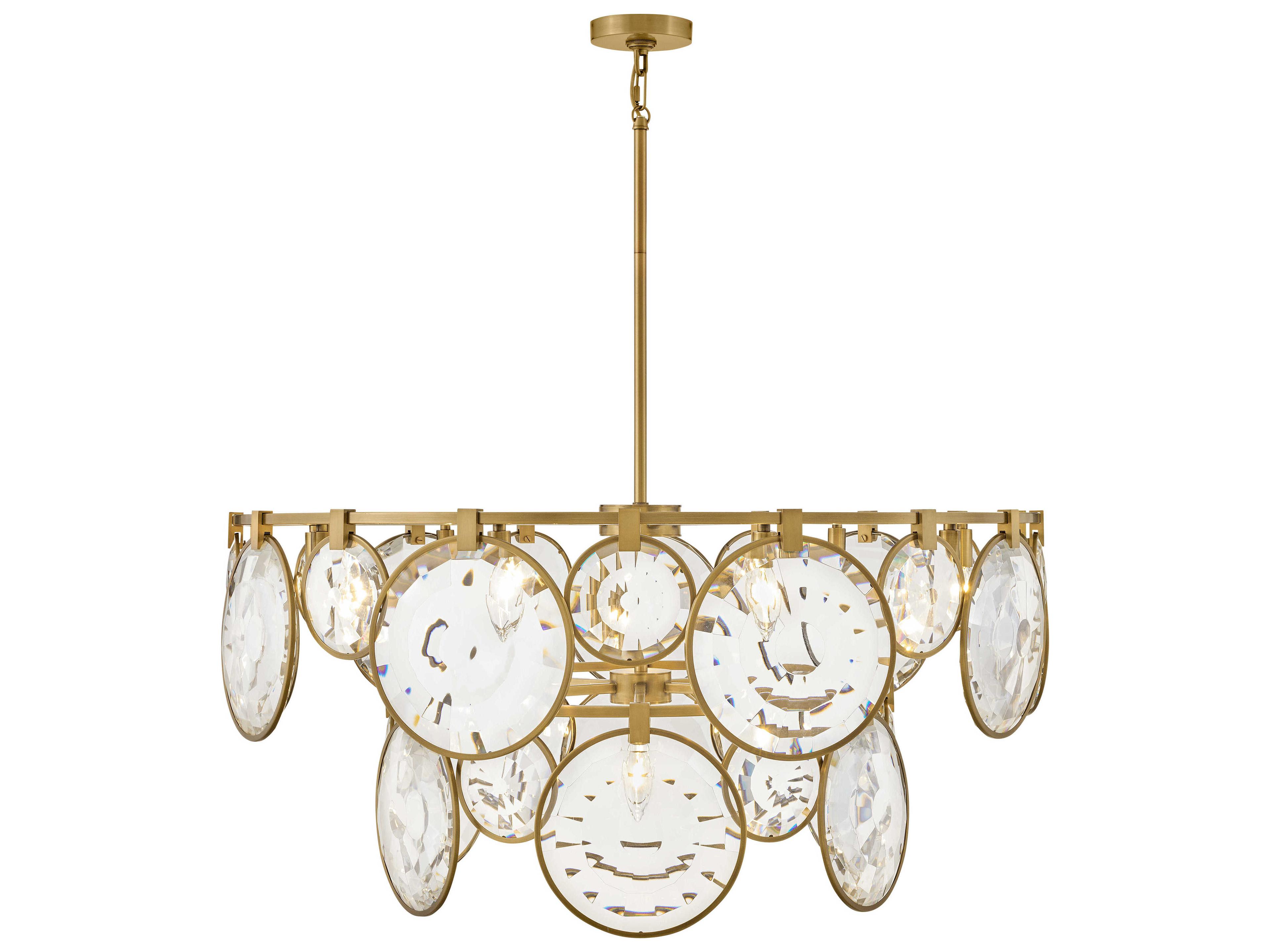 Fredrick Ramond Nala 15-Light Heritage Brass Crystal LED Pendant