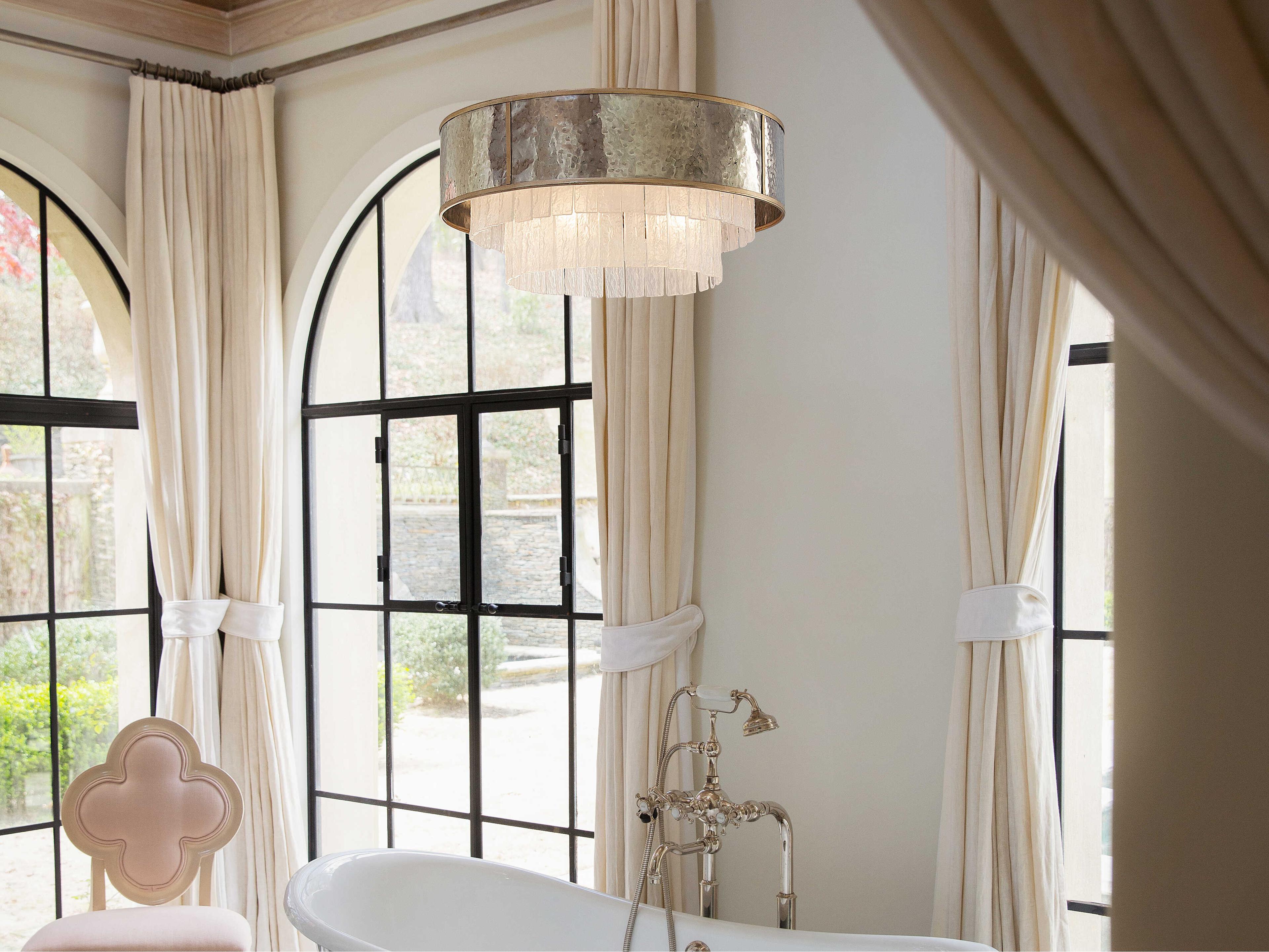 Fredrick Ramond Reverie 8-Light Champagne Gold Crystal Drum Pendant