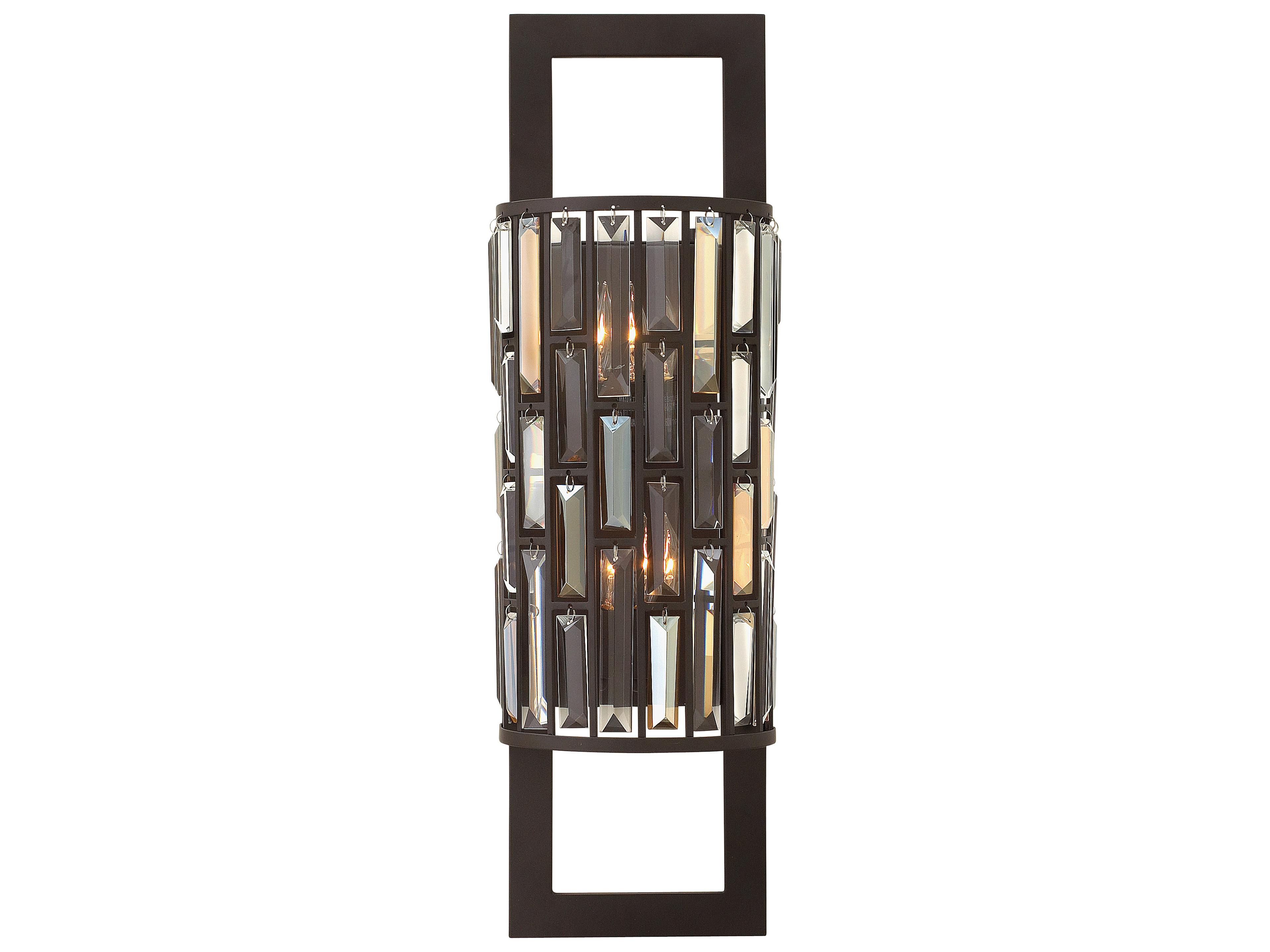Gemma 2-Light Vintage Bronze Crystal Wall Sconce