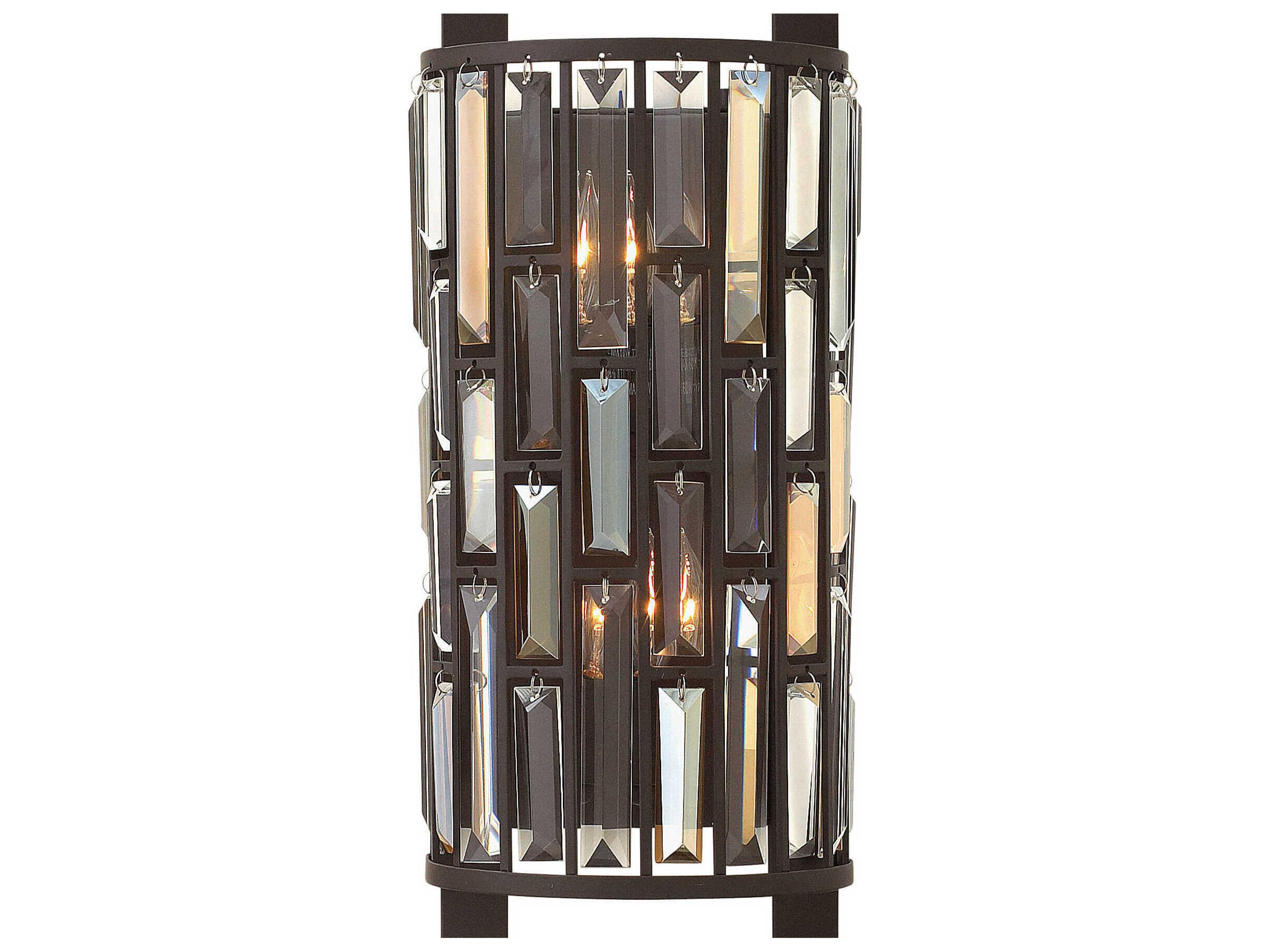Fredrick Ramond Gemma 2-Light Vintage Bronze Crystal Wall Sconce