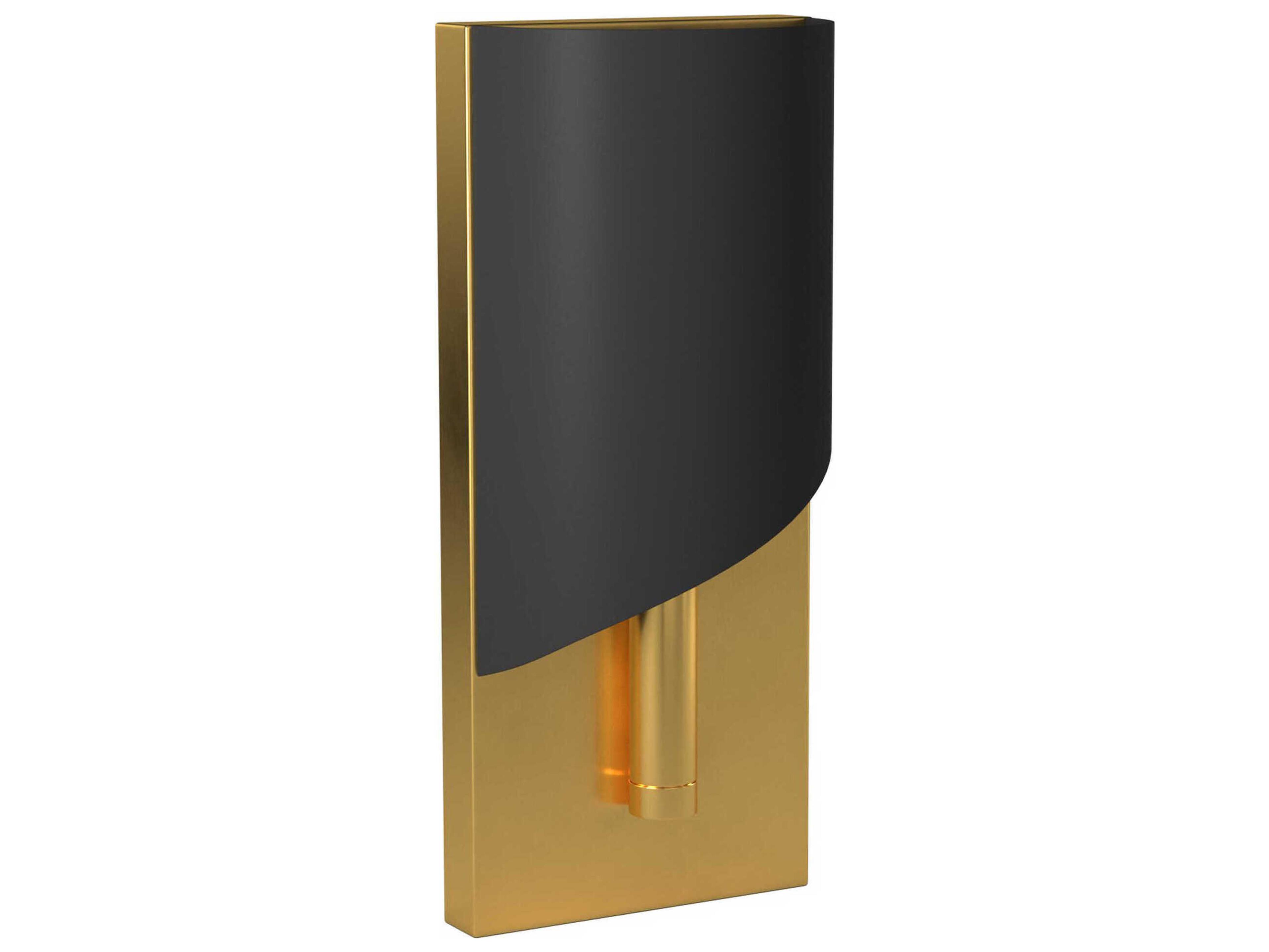Fredrick Ramond Gigi 1-Light Heritage Brass Satin Black Wall Sconce