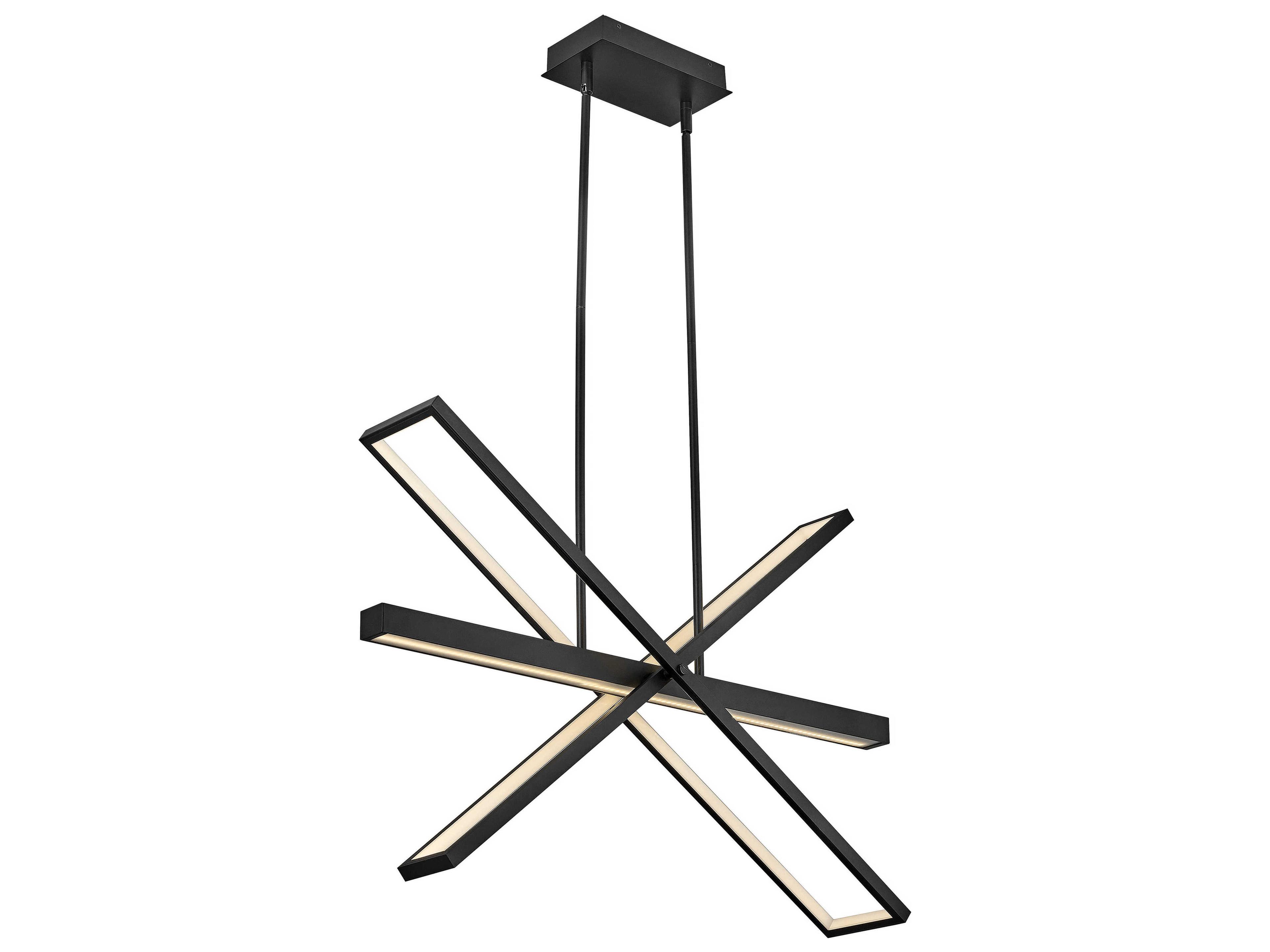 Fredrick Ramond Tangent Black LED Linear Island Pendant