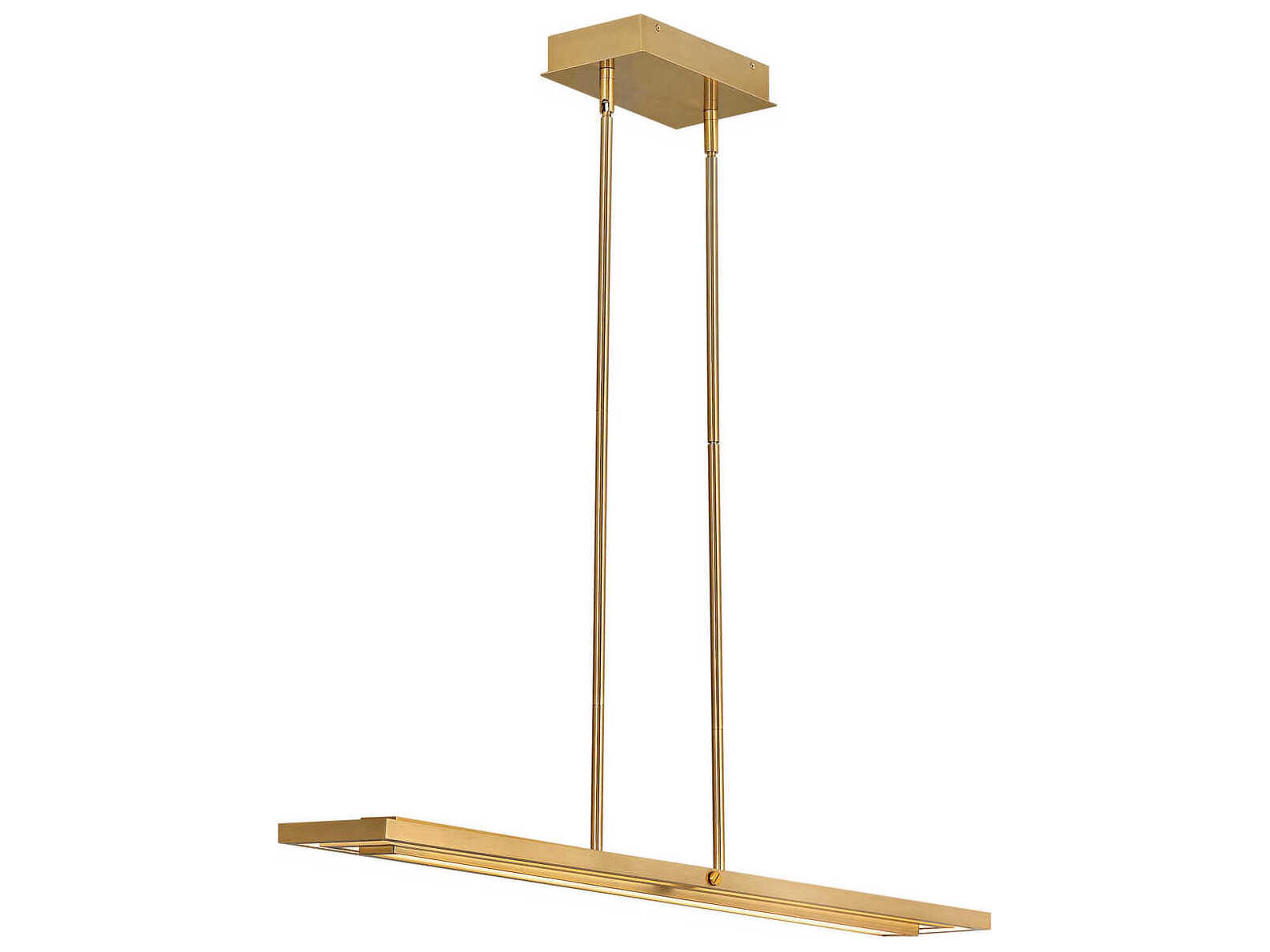 Fredrick Ramond Tangent Lacquered Brass LED Linear Island Pendant