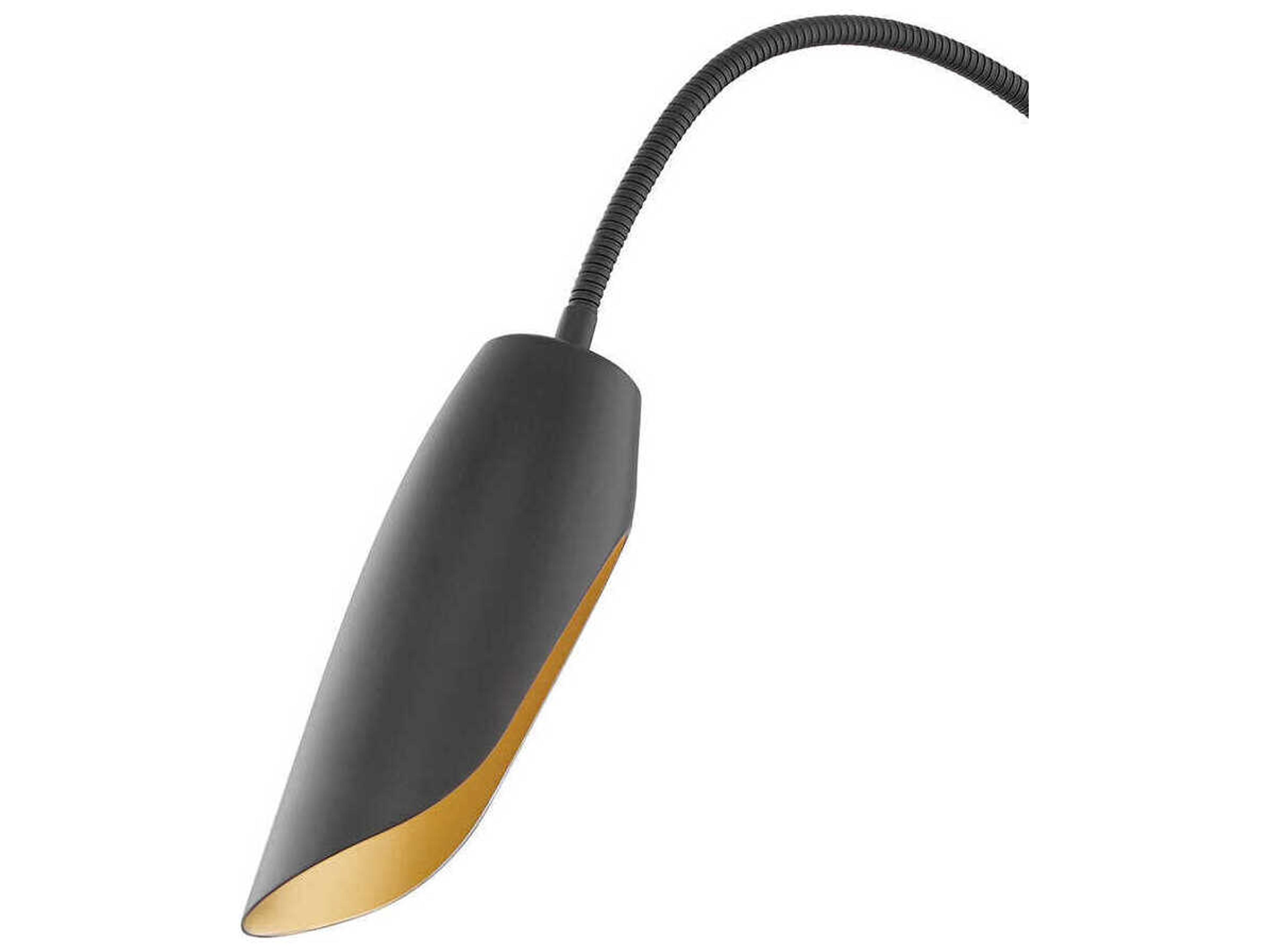 Fredrick Ramond Bowery 1-Light Black Banker Brass LED Wall Sconce