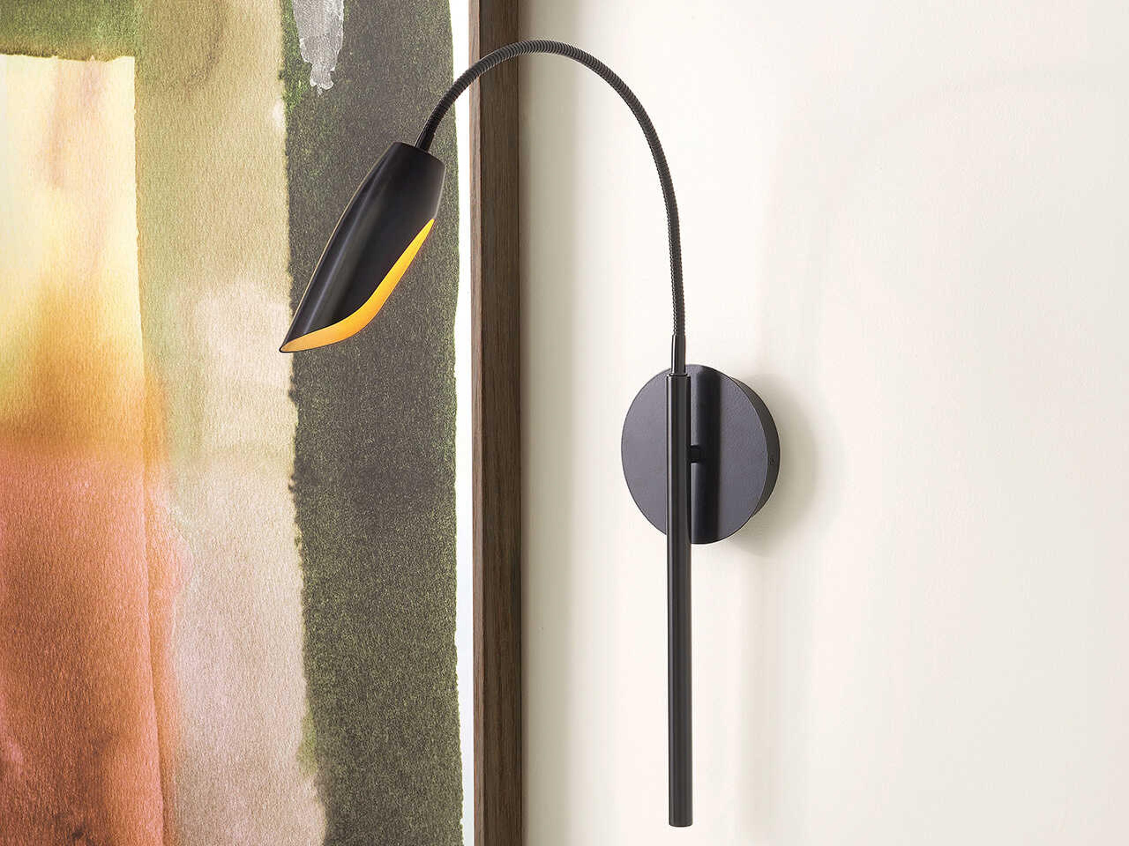 Fredrick Ramond Bowery 1-Light Black Banker Brass LED Wall Sconce