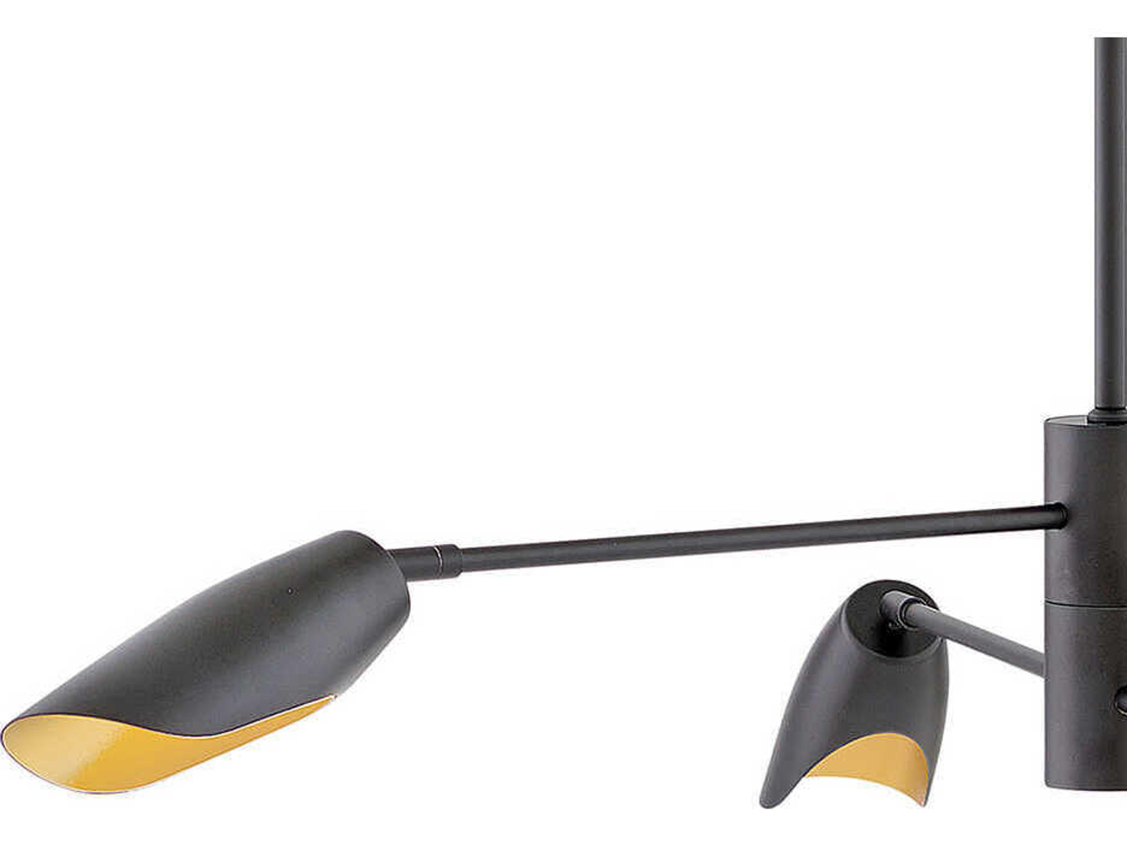 Fredrick Ramond Bowery 4-Light Black Banker Brass LED Geometric Chandelier