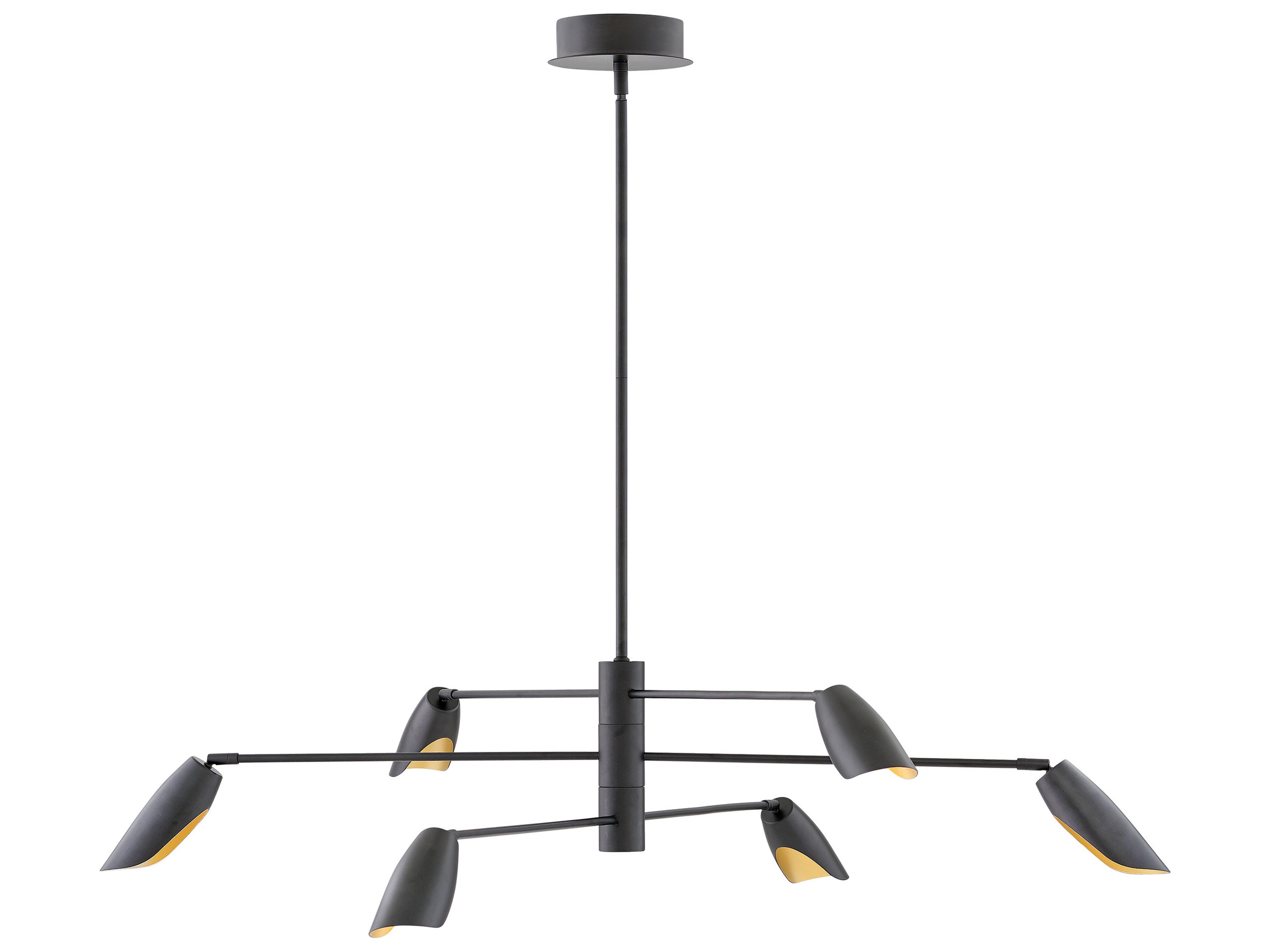 Bowery 6-Light Black LED Geometric Linear Chandelier