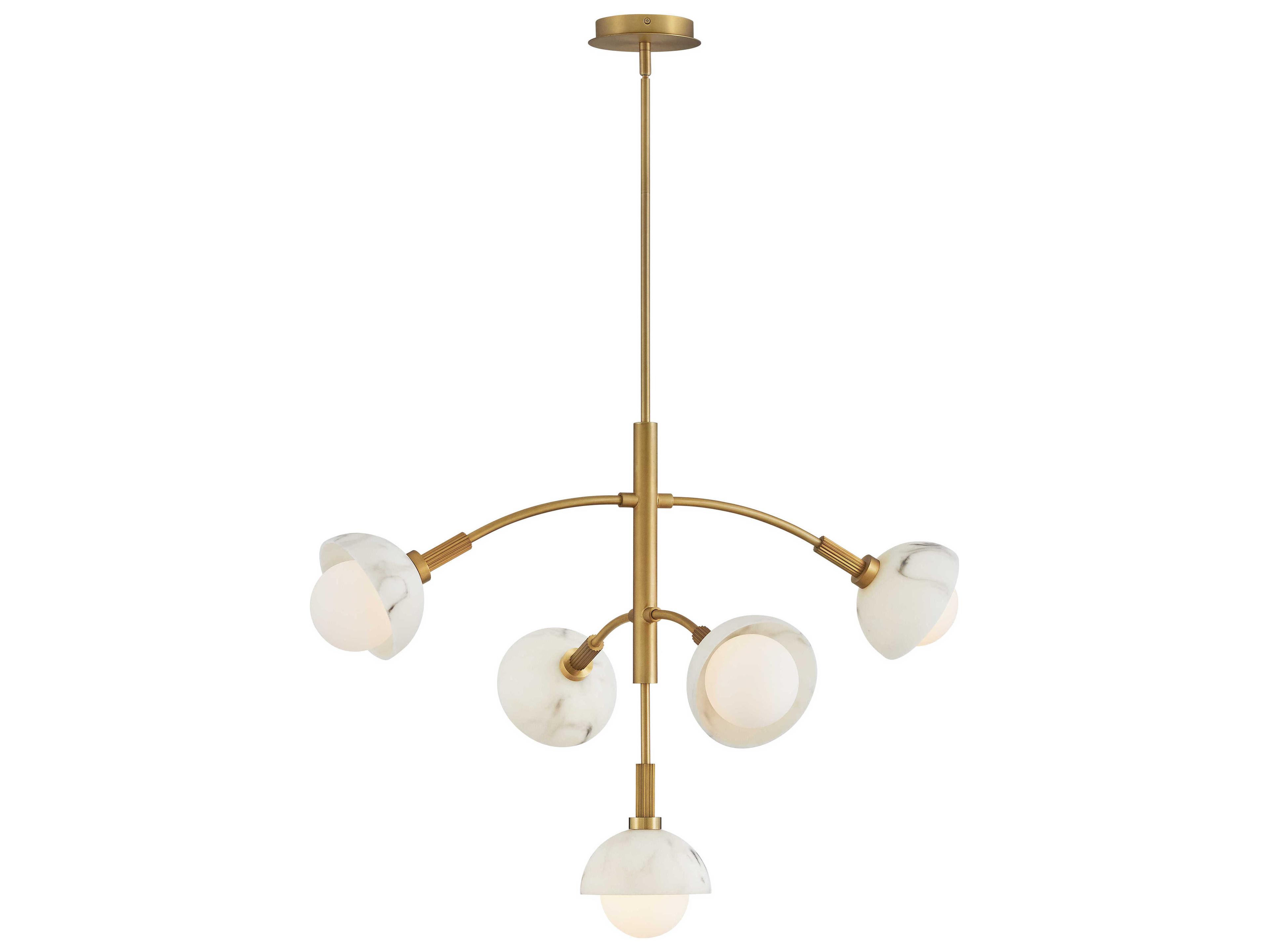 Fredrick Ramond Phoebe 5-Light Heritage Brass LED Globe Chandelier