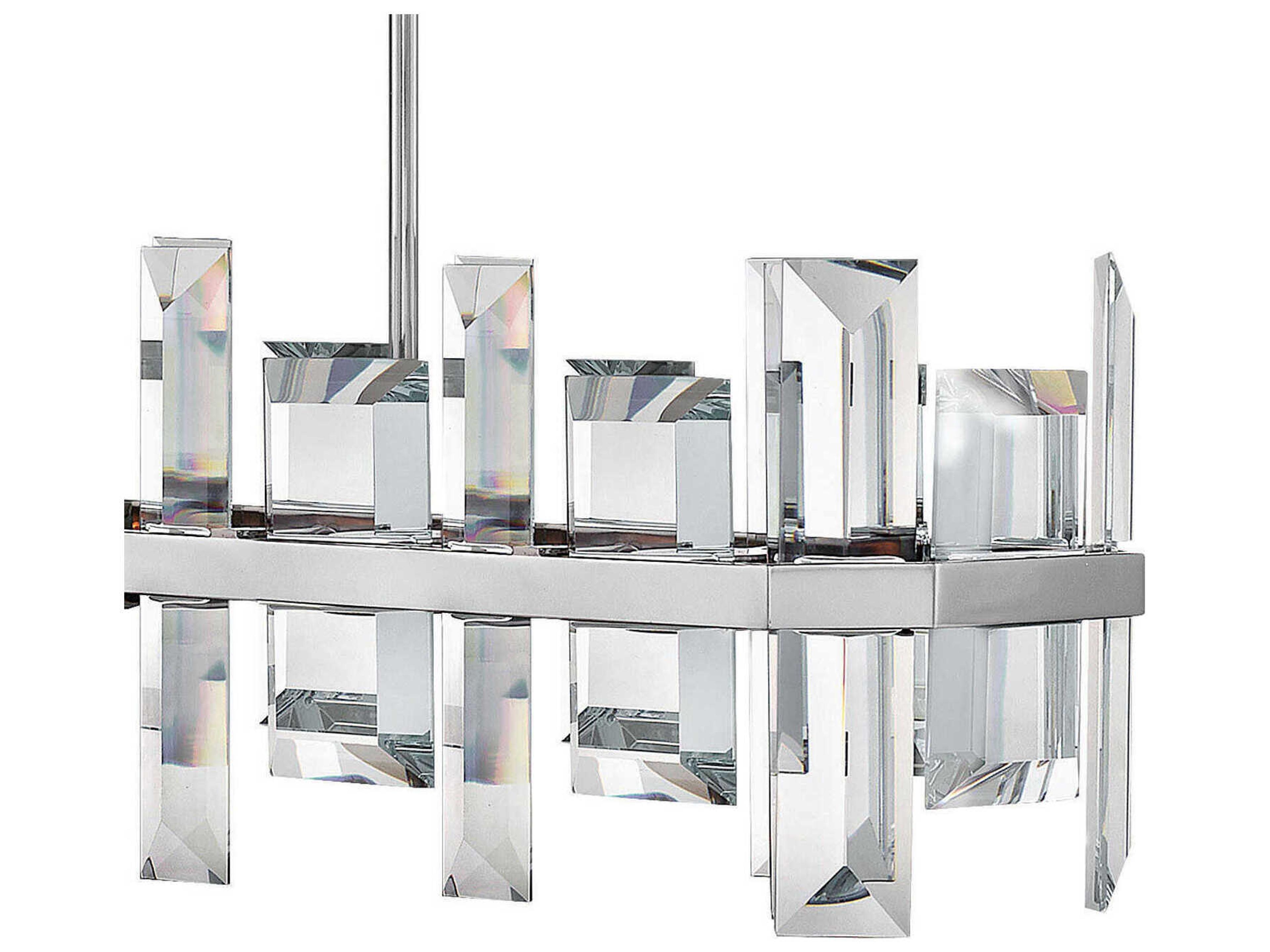 Fredrick Ramond Odette 8-Light Polished Nickel Crystal Glass Linear Island Pendant