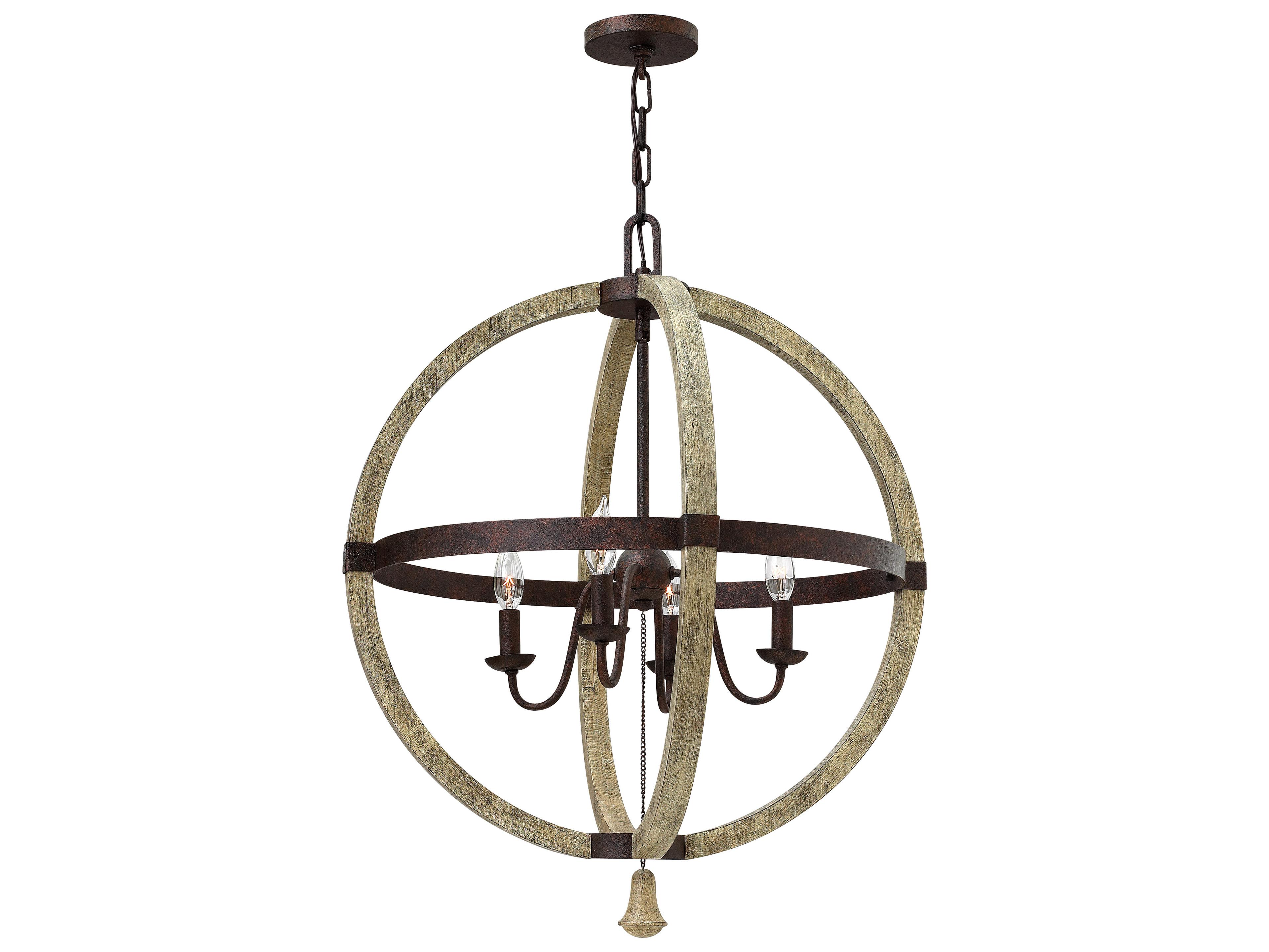 Middlefield 4-Light Iron Rust Weathered Ash Black Candelabra Chandelier