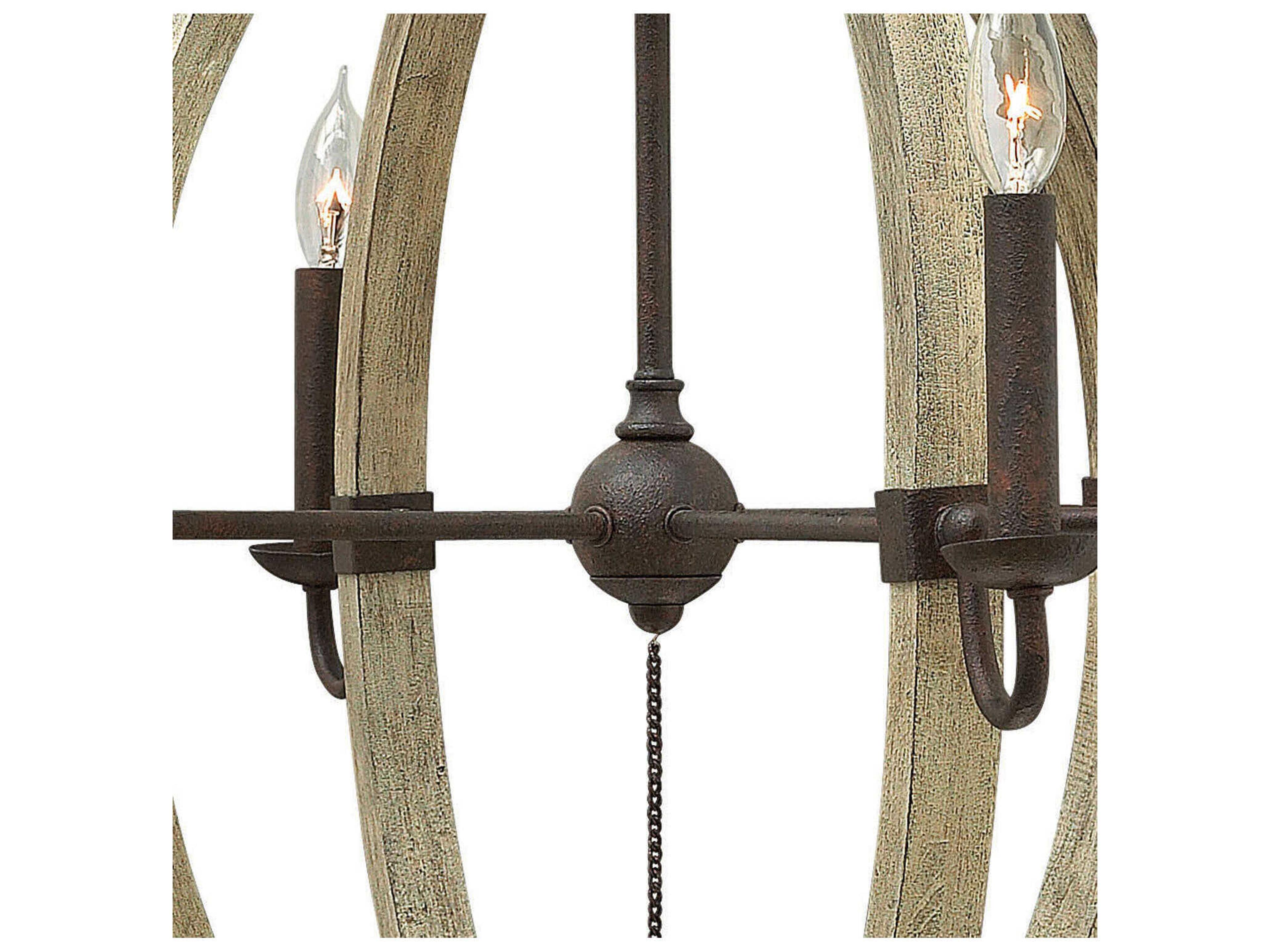Fredrick Ramond Middlefield 6-Light Iron Rust Weathered Ash Black Candelabra Chandelier