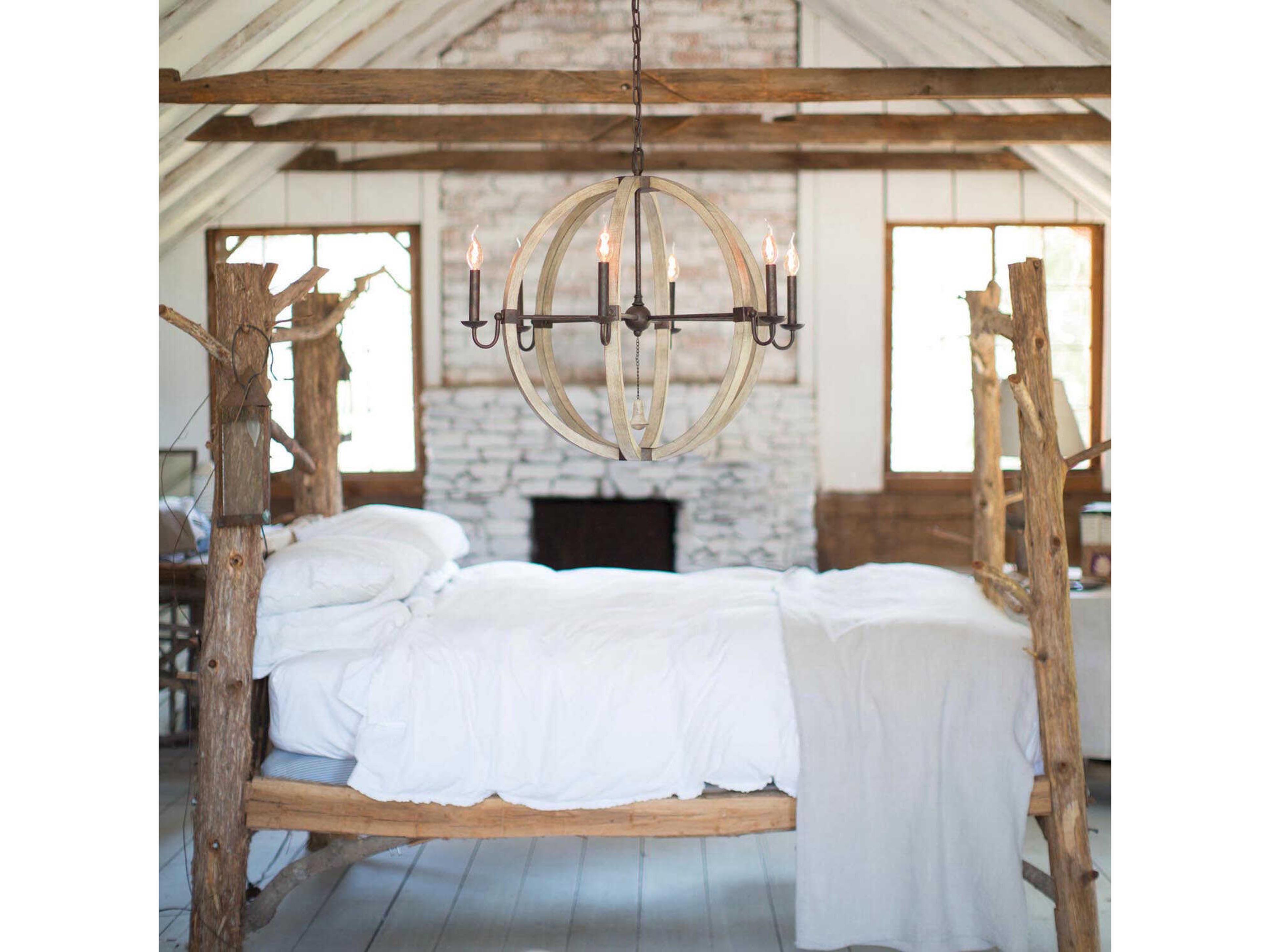 Fredrick Ramond Middlefield 6-Light Iron Rust Weathered Ash Black Candelabra Chandelier