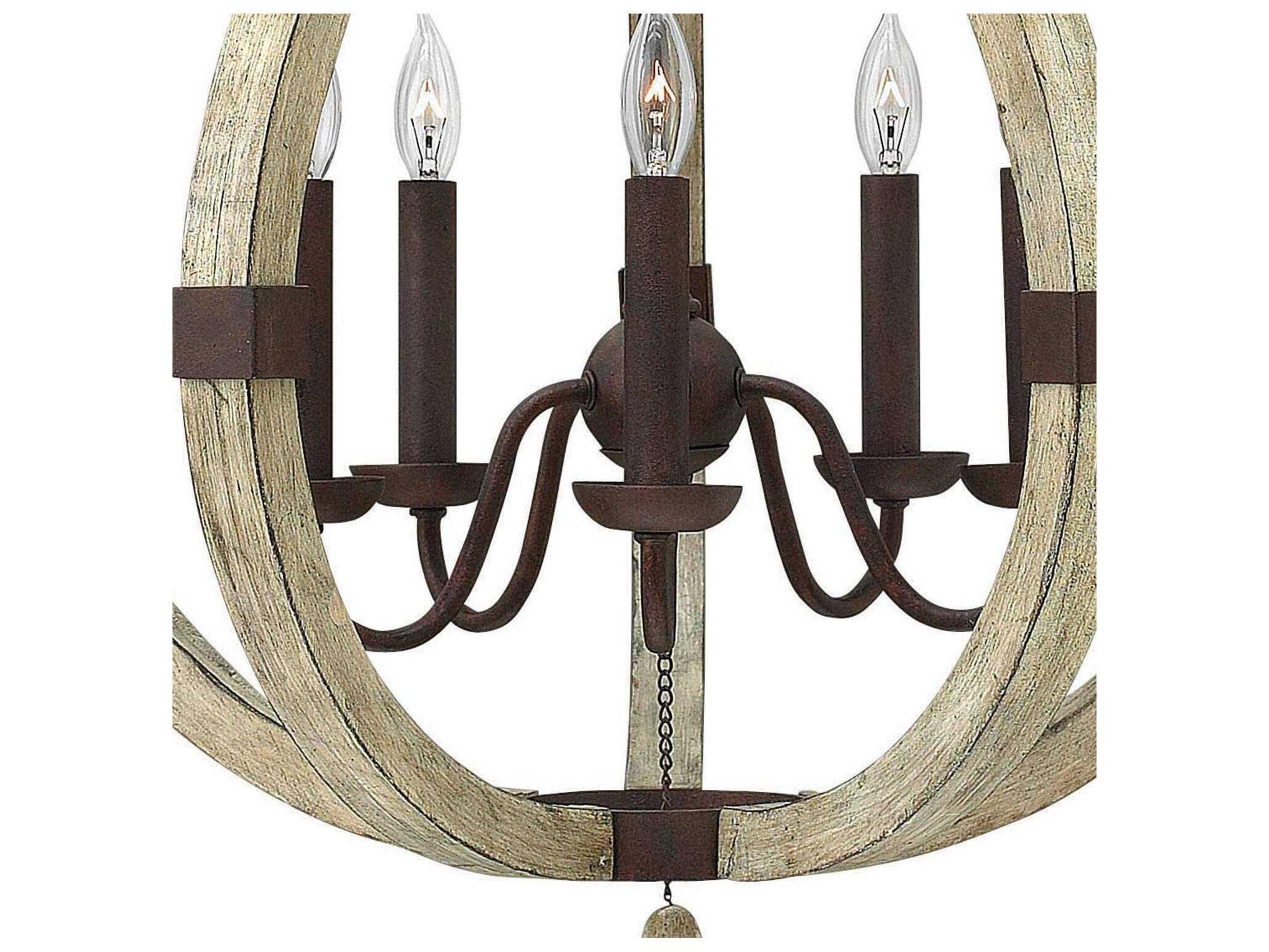 Fredrick Ramond Middlefield 5-Light Iron Rust Weathered Ash Black Candelabra Chandelier