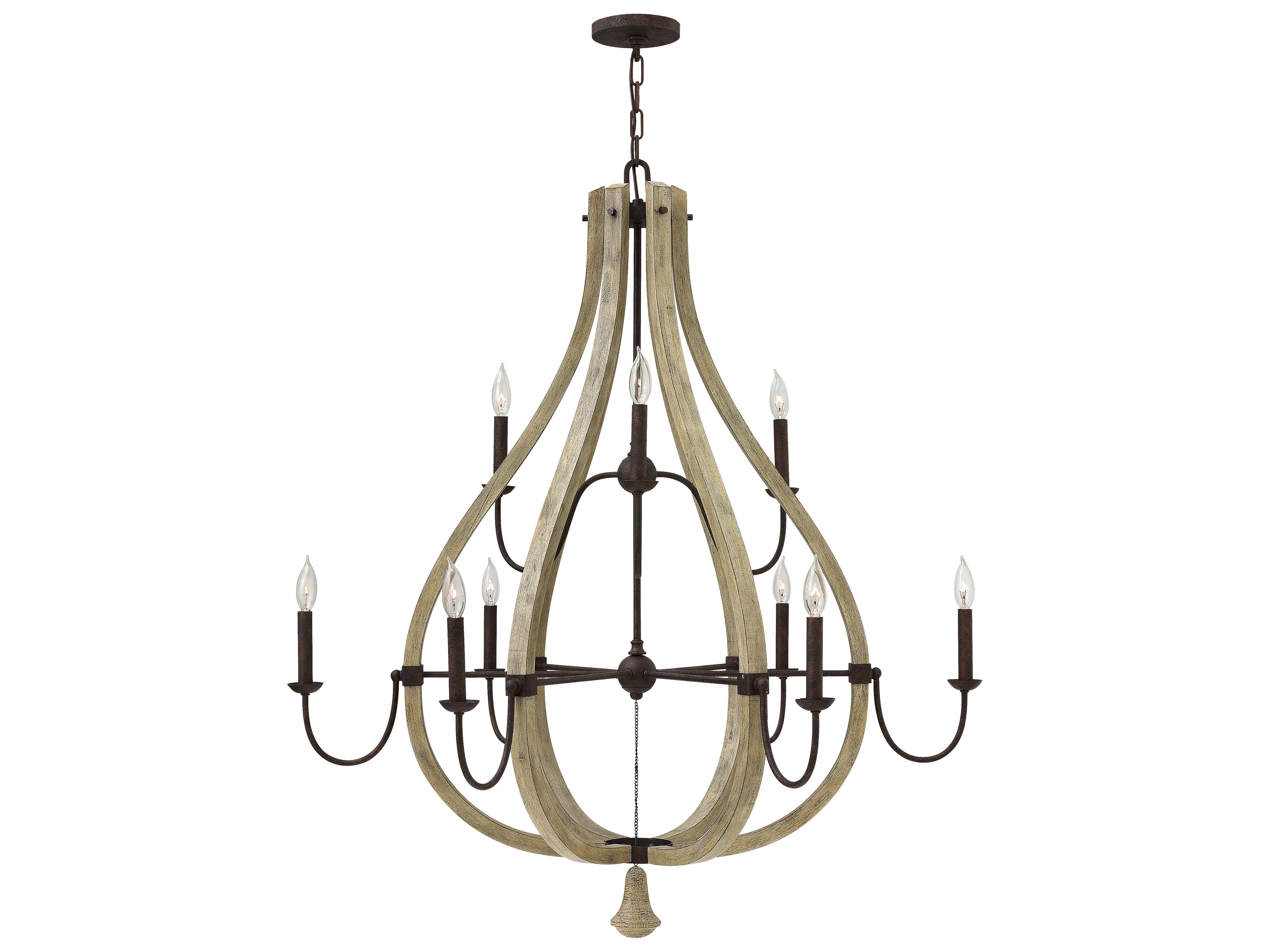 Fredrick Ramond Middlefield 9-Light Iron Rust Weathered Ash Black Candelabra Chandelier